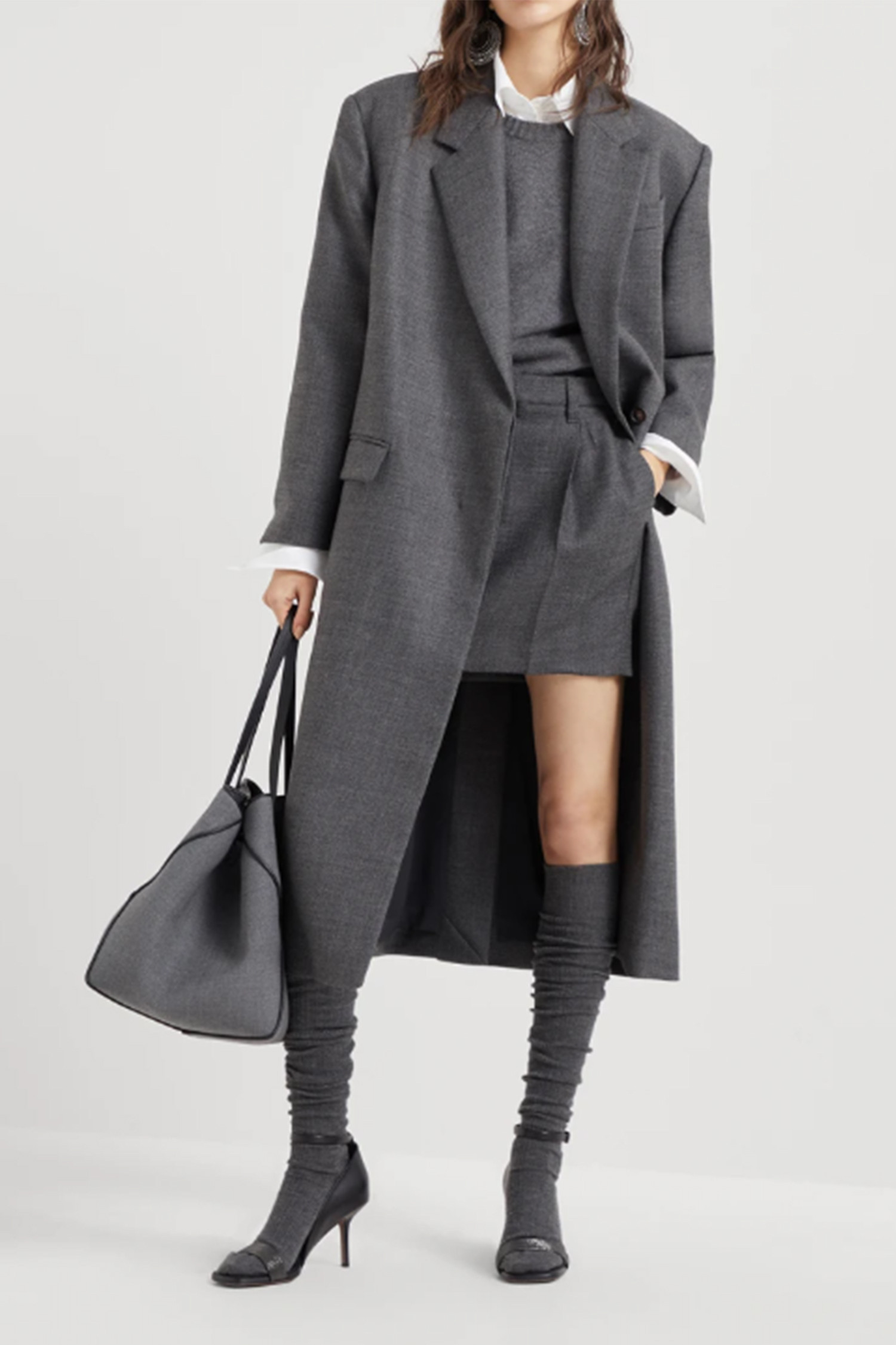 BRUNELLO CUCINELLI - 코트 - (BRUNELLO CUCINELLI) Coat with monili - MD5739860P C002 Dark Grey