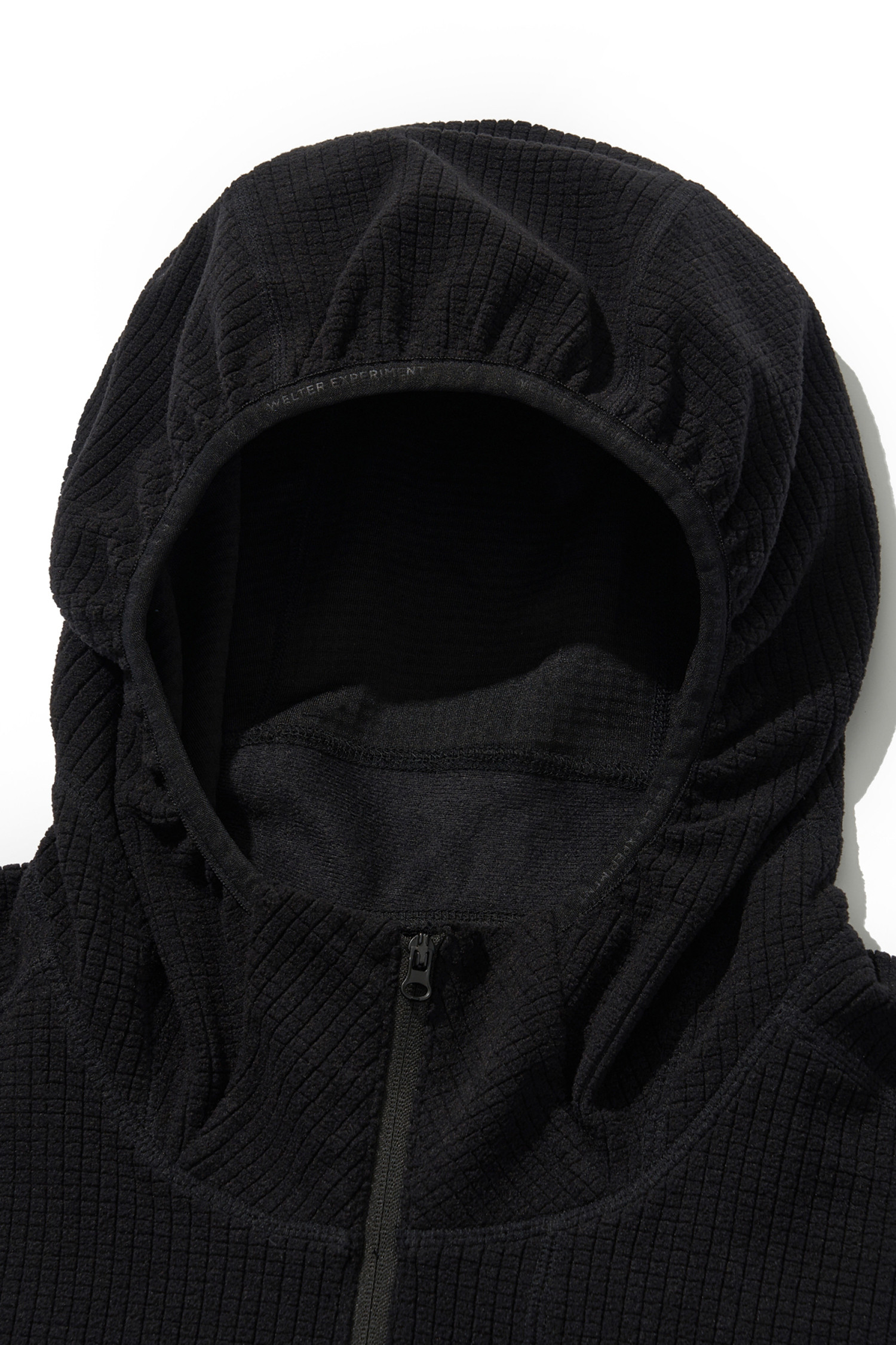 WELTER EXPERIMENT - 아노락/바람막이 - SQUARE FLEECE HOOD PULLOVER - WLT025 BLACK