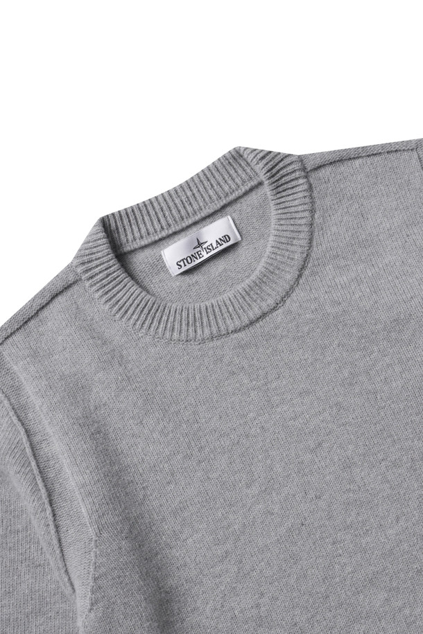 STONE ISLAND - 스웨터 - (STONE ISLAND) LAMBSWOOL STITCH DETAIL CREW NECK SWEATER - 8115508A3 V0M64 MELANGE GREY
