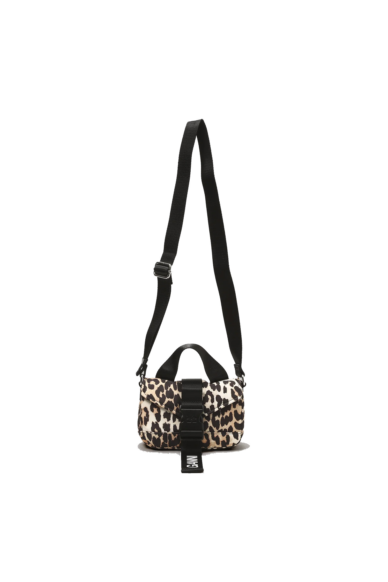 GANNI - 크로스백 - (GANNI) Recycled Tech Mini Satchel Leopard - A5640 943 LEOPARD