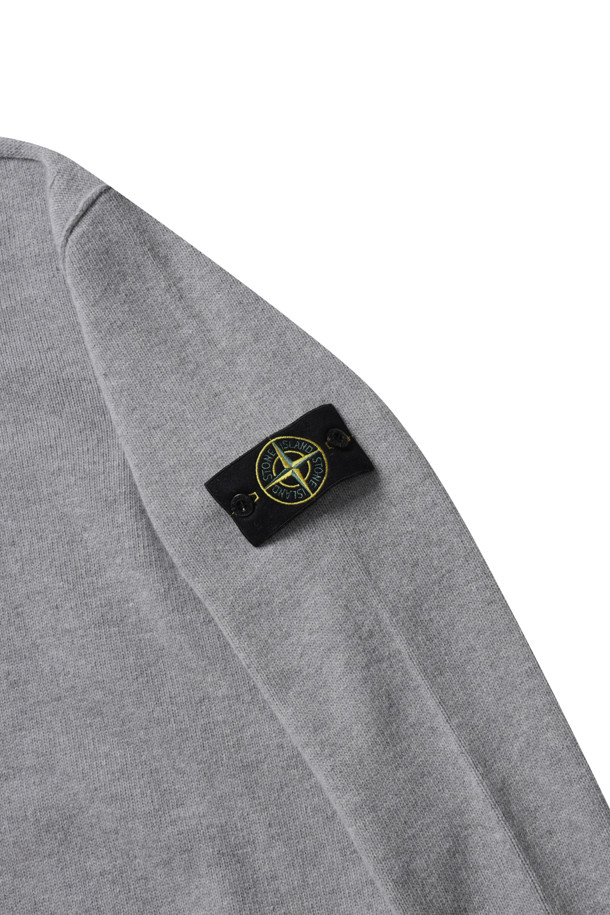 STONE ISLAND - 스웨터 - (STONE ISLAND) LAMBSWOOL STITCH DETAIL CREW NECK SWEATER - 8115508A3 V0M64 MELANGE GREY