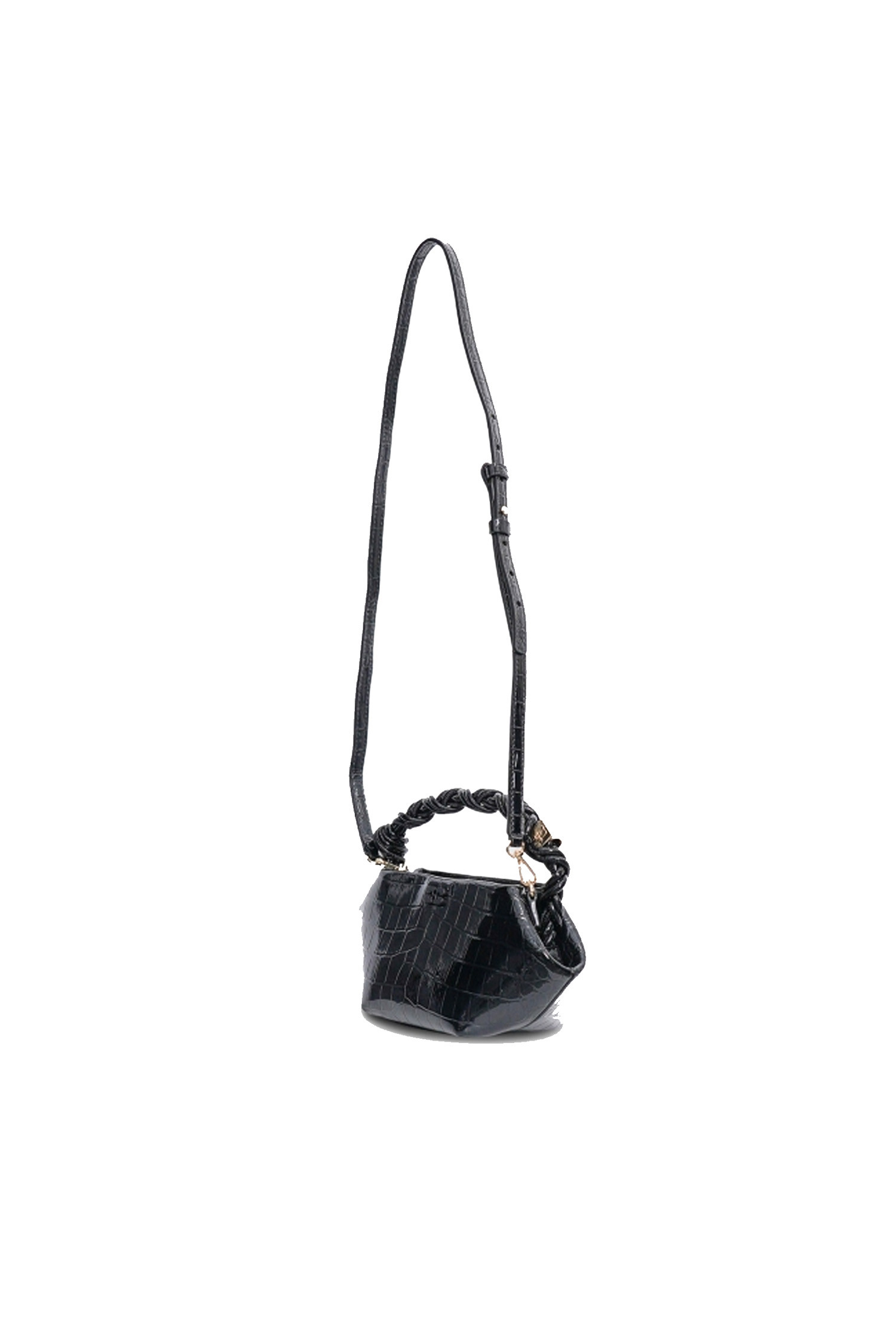 GANNI - 크로스백 - (GANNI) Ganni Bou Bag Mini Patent Croco - A6089 099 BLACK