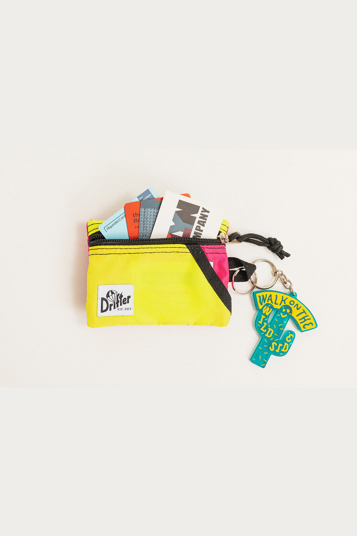 KEY COIN POUCH FL.YELLOW/PINK