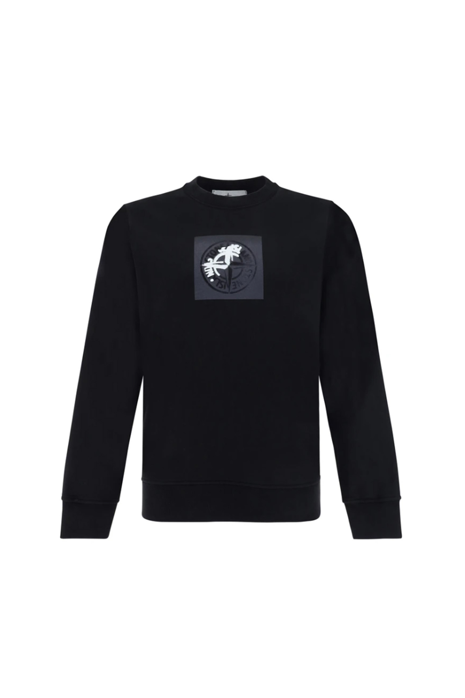 (STONE ISLAND) INSTITUTIONAL ONE PRINT CREWNECK SWEATSHIRT - 801566559 V0029 BLACK