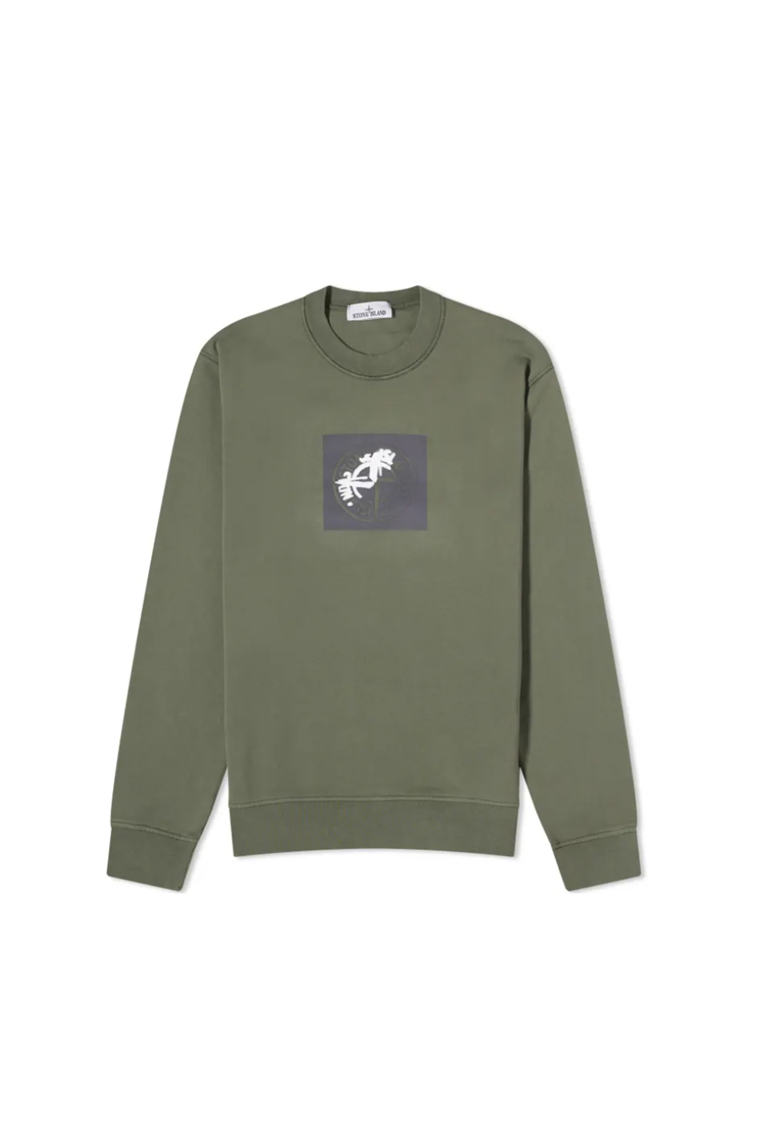 (STONE ISLAND) INSTITUTIONAL ONE PRINT CREWNECK SWEATSHIRT - 801566559 V0059 MUSK