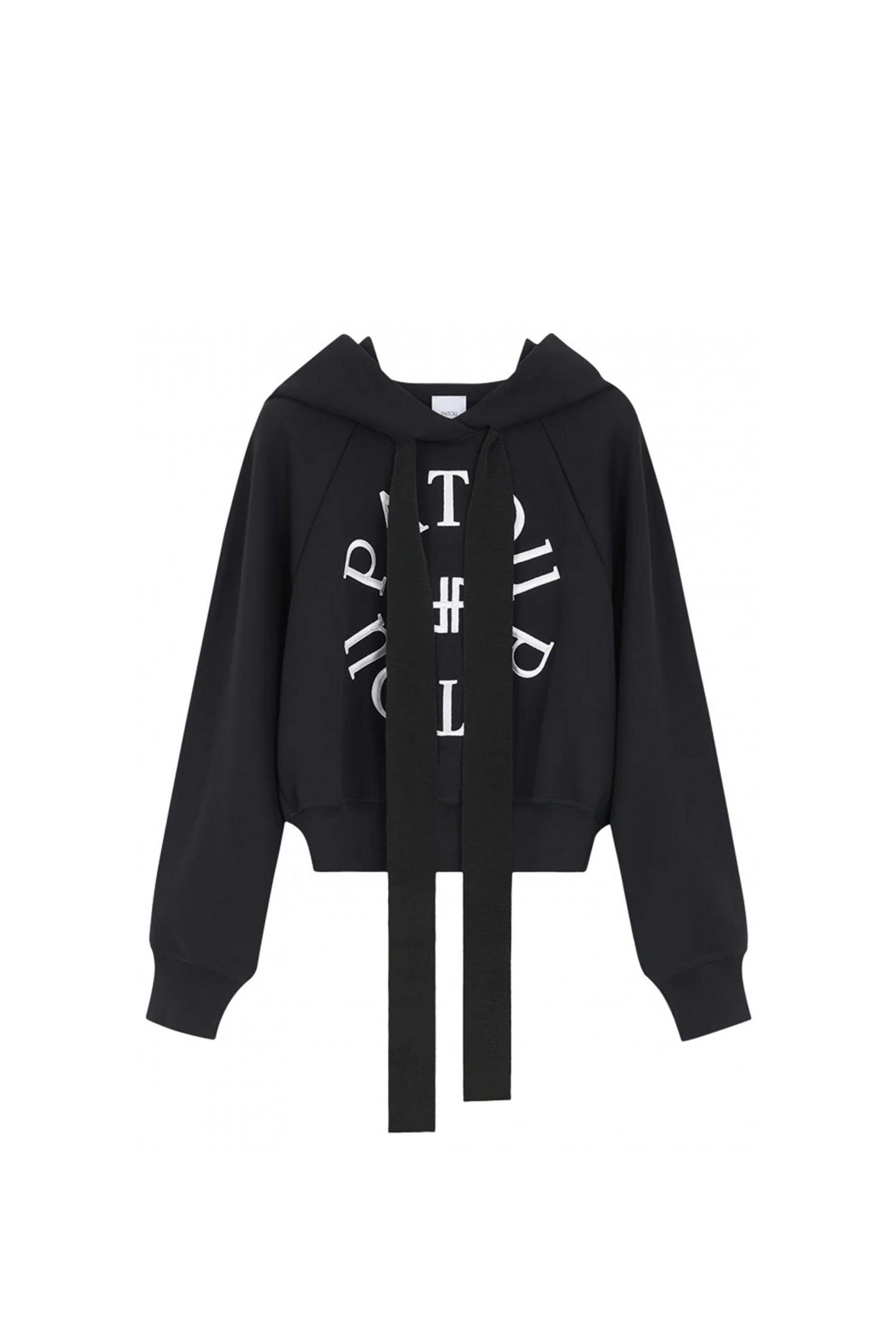 (PATOU) CROPPED MEDALLION LOGO HOODIED - JE0699995 900B BLACK