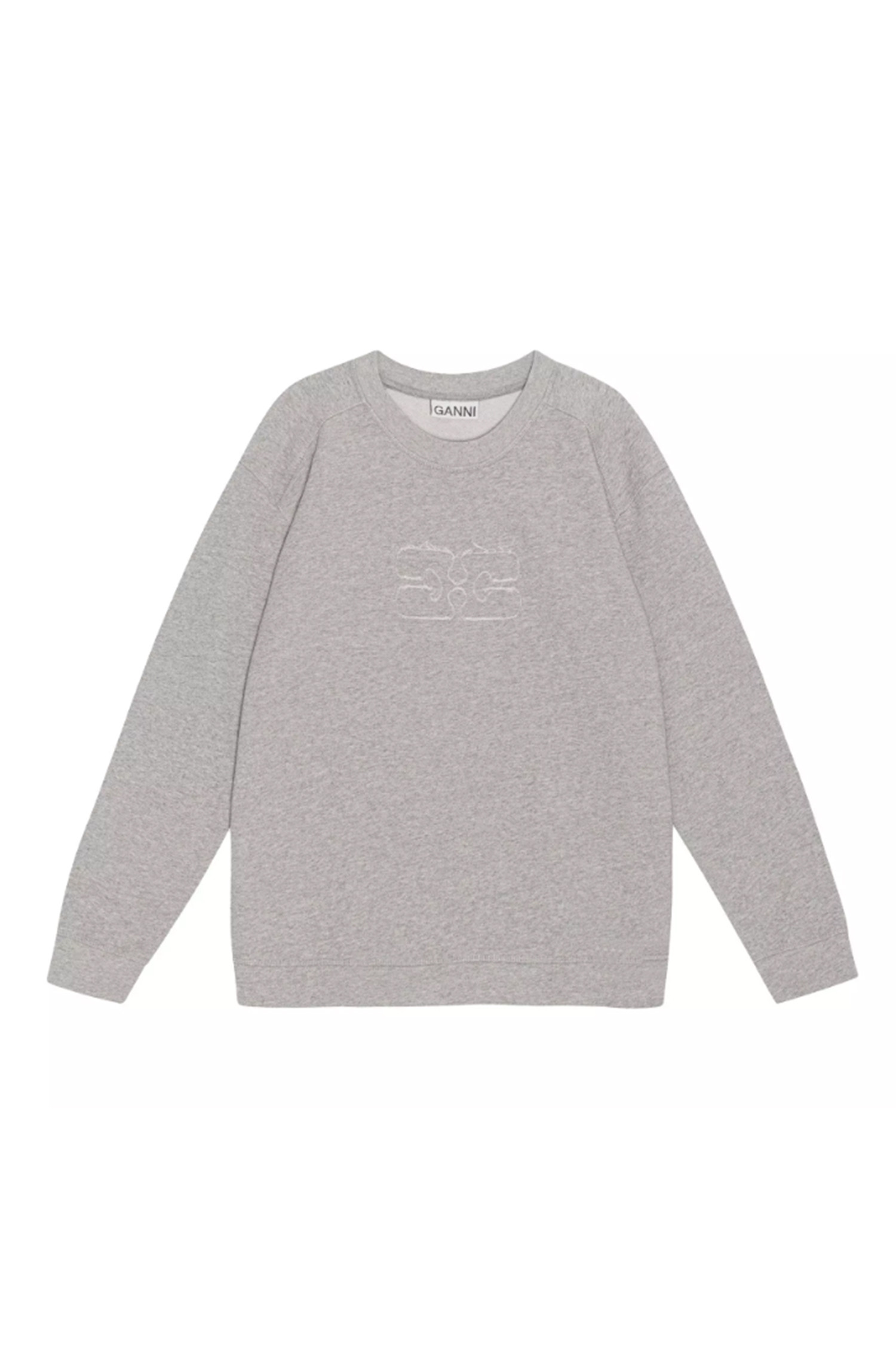 (GANNI) Isoli Drop Shoulder Sweatshirt - T3680 921 PALOMA MELANGE