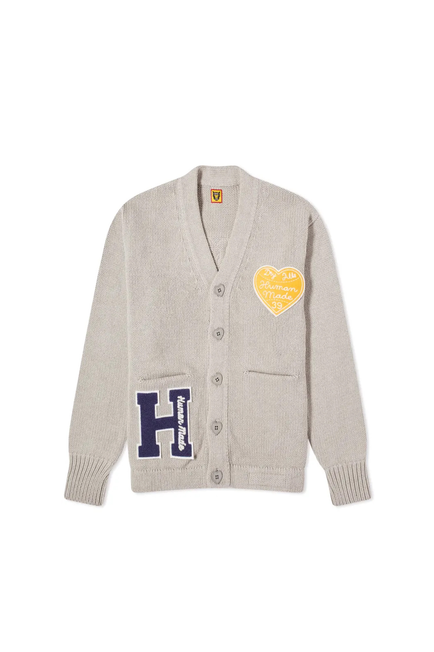 (HUMAN MADE) LOW GAUGE KNIT CARDIGAN - HM27CS036 GRAY