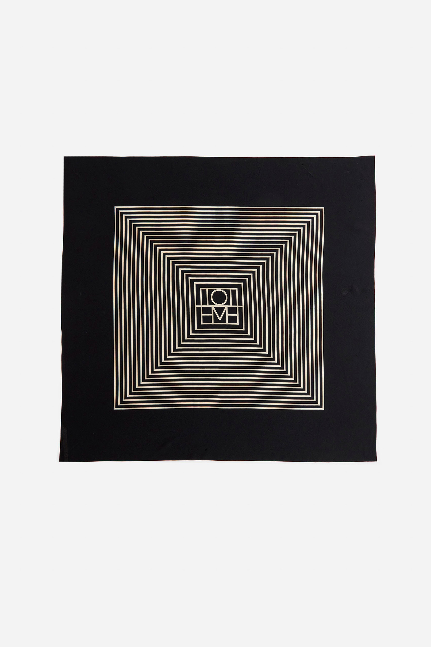 (TOTEME) Centered Monogram Silk Scarf - 211853801  902 BLACK MONOGRAM