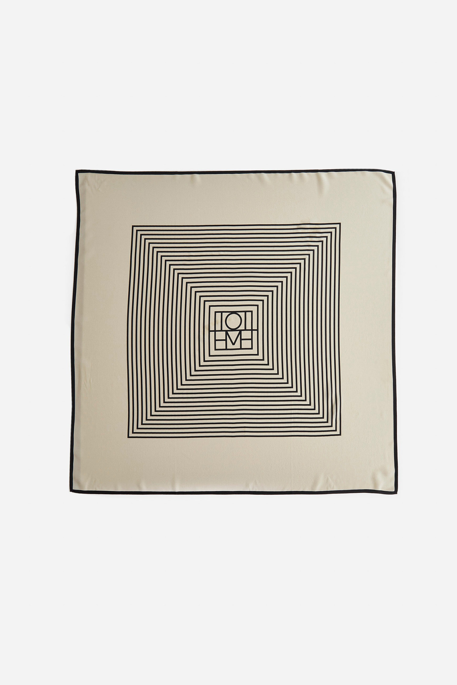 (TOTEME) Centered Monogram Silk Scarf - 211853801 901 CREME MONOGRAM