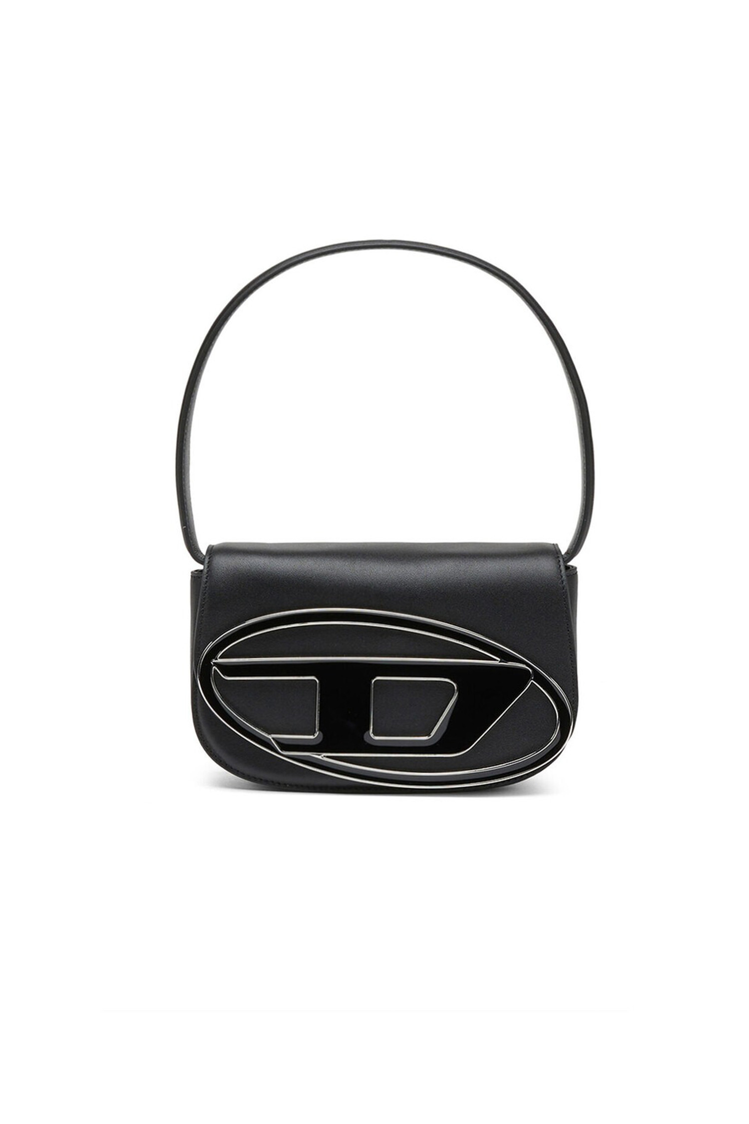 (DIESEL) 1DR Logo Plaque Shoulder Bag - X08396 PR818 T8013 BLACK