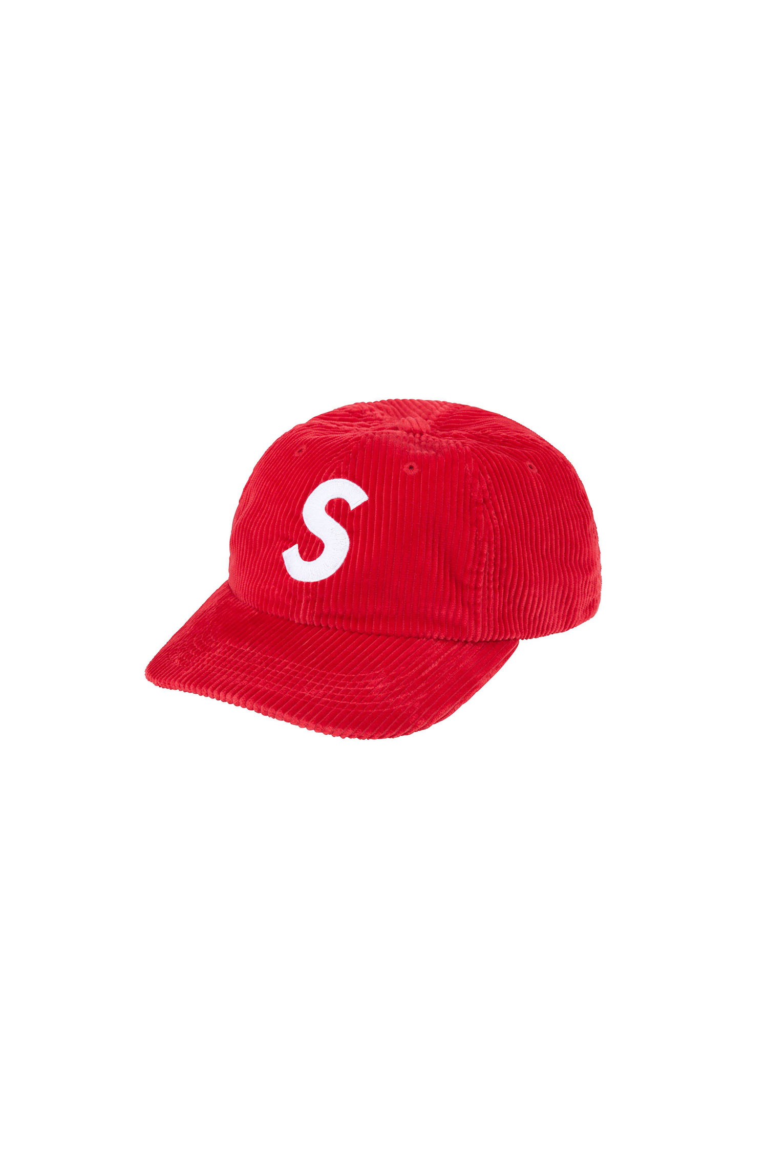 (SUPREME) CORDUROY S LOGO 6-PANEL - RED