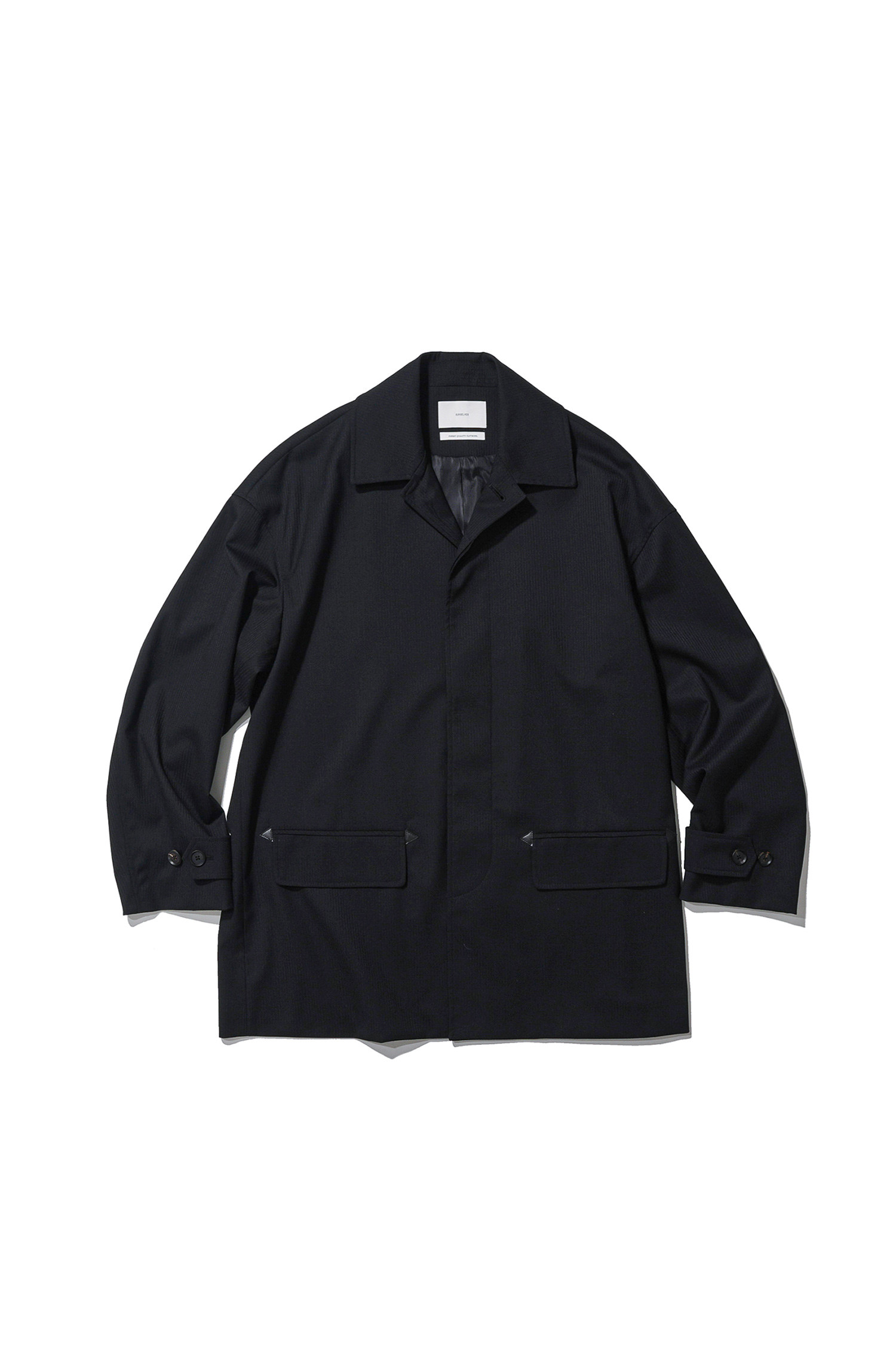 OURSELVES - 코트 - (OURSELVES) Heritage MidLoom Mac Coat - Black Stripe