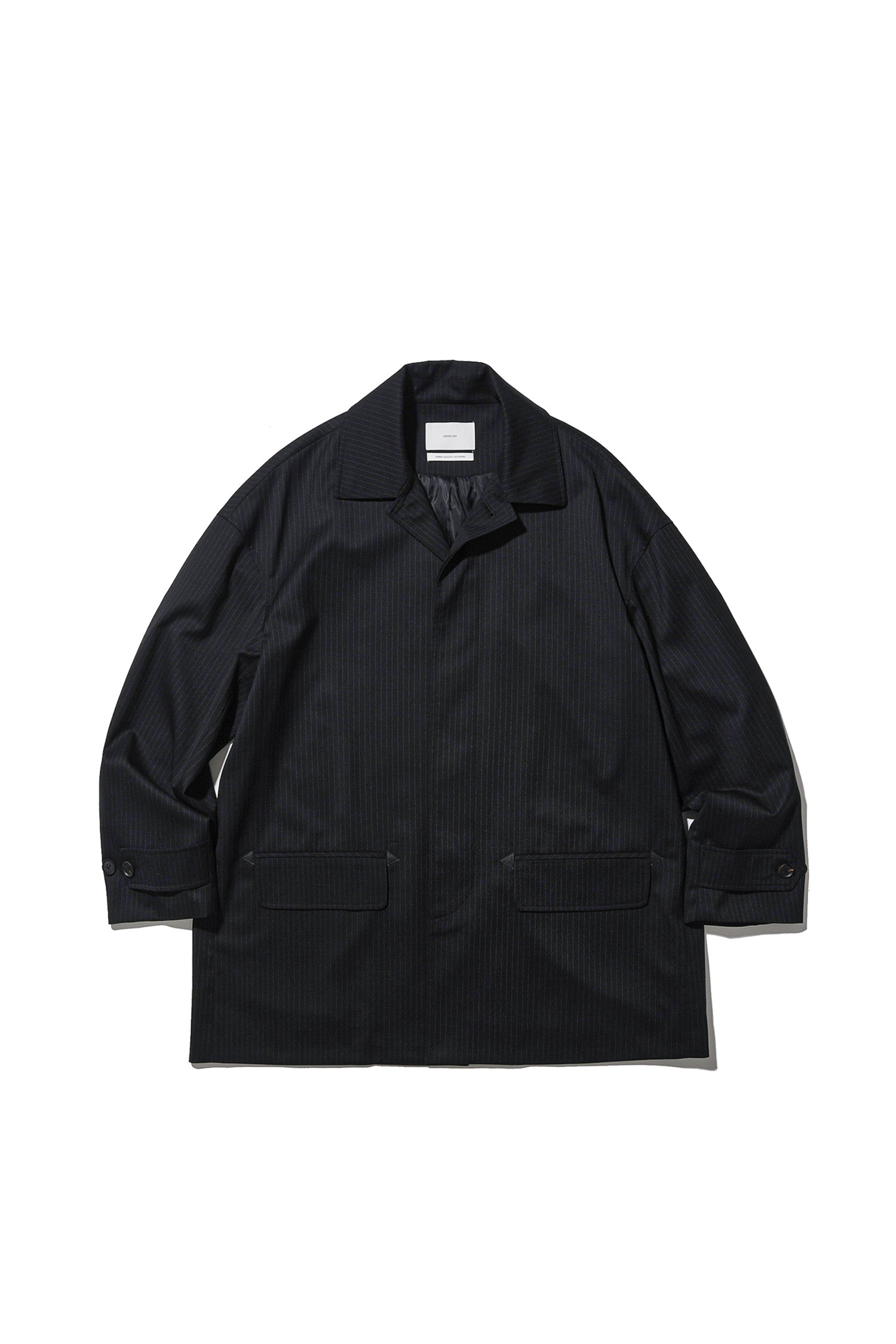 OURSELVES - 코트 - (OURSELVES) Heritage MidLoom Mac Coat - Pin Stripe