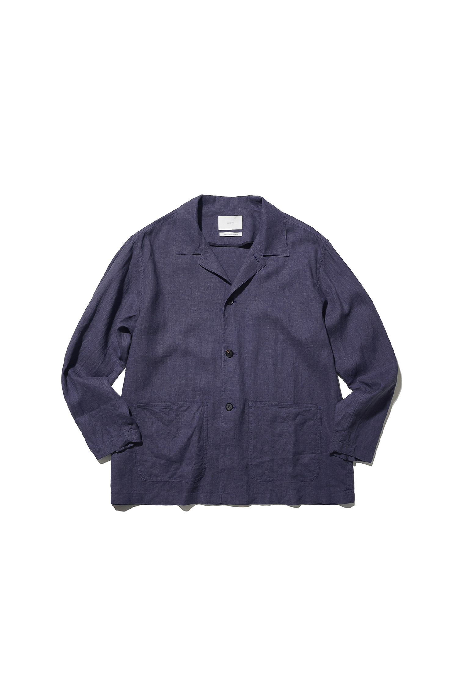 OURSELVES - 블루종/점퍼 - (OURSELVES) Premium Linen Work Jacket - Dusty Navy