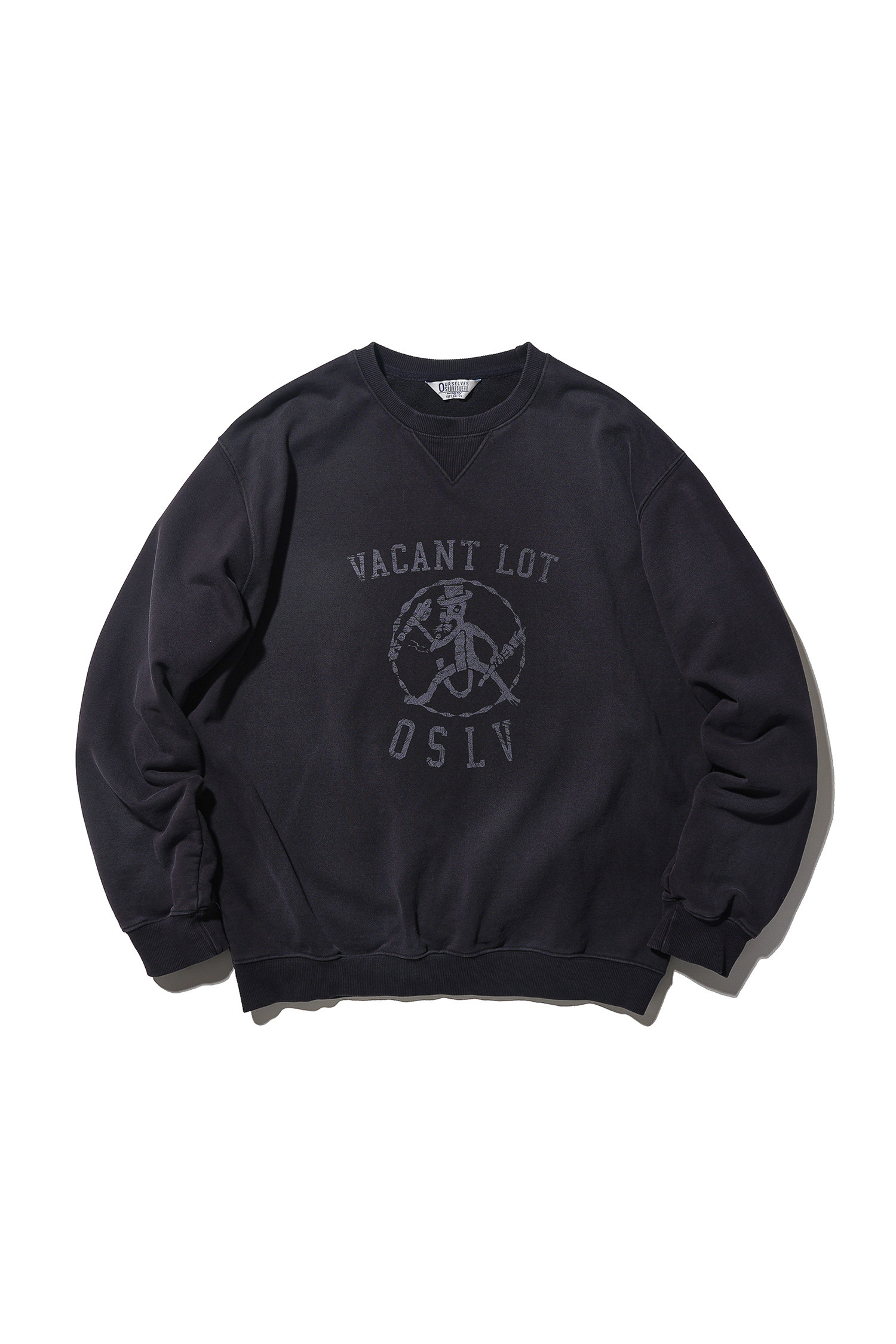 OURSELVES - 스웨트셔츠 - (OURSELVES) Washed Cotton Sweat Shirts (Graphic) Navy