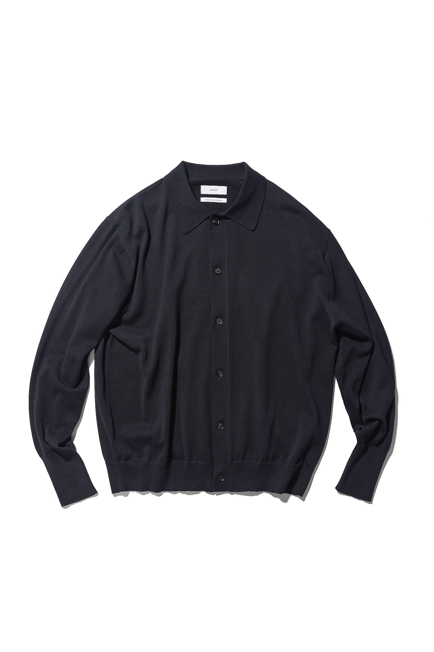 OURSELVES - 가디건 - (OURSELVES) Collar Cardigan Dark Navy