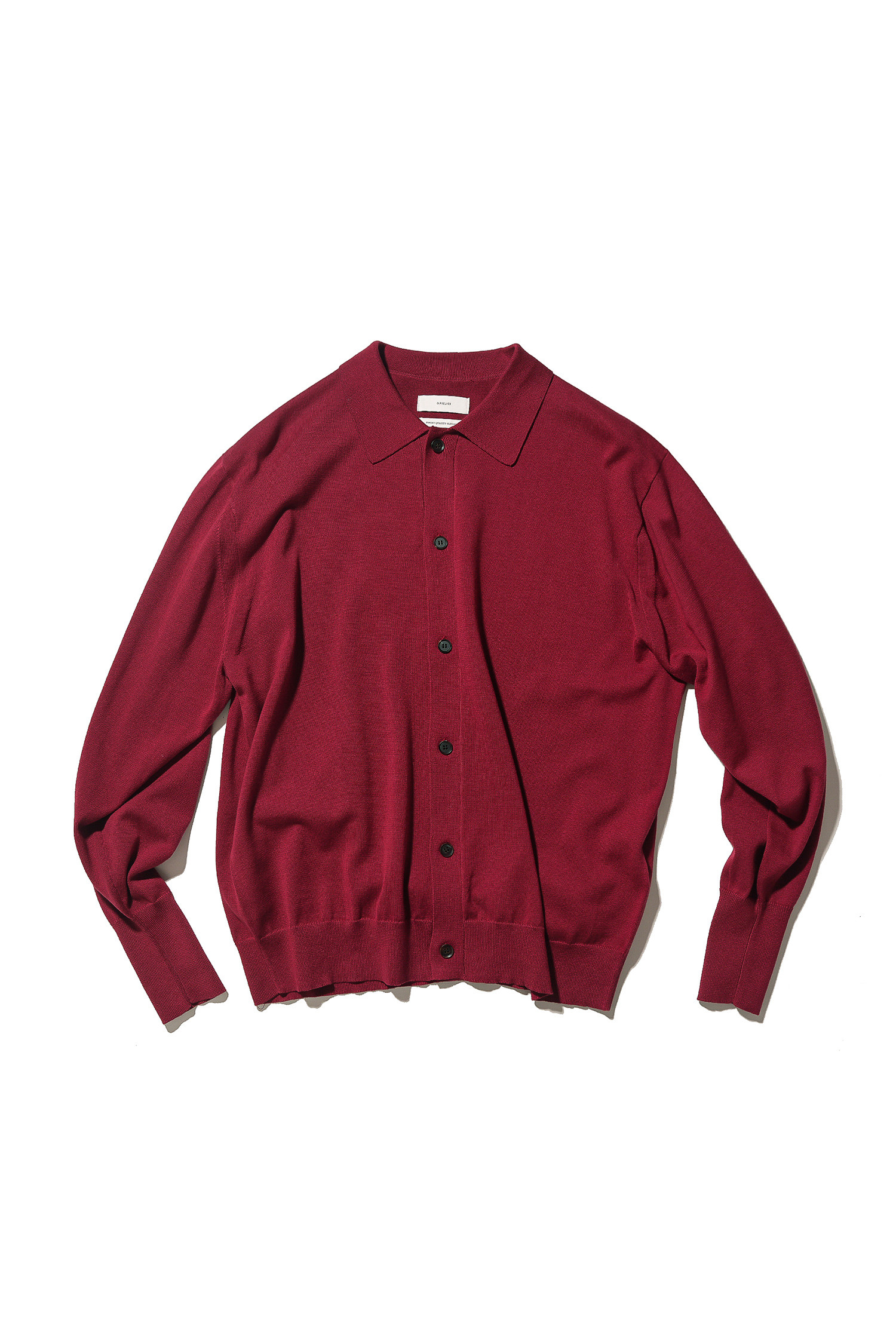 OURSELVES - 가디건 - (OURSELVES) Collar Cardigan Red