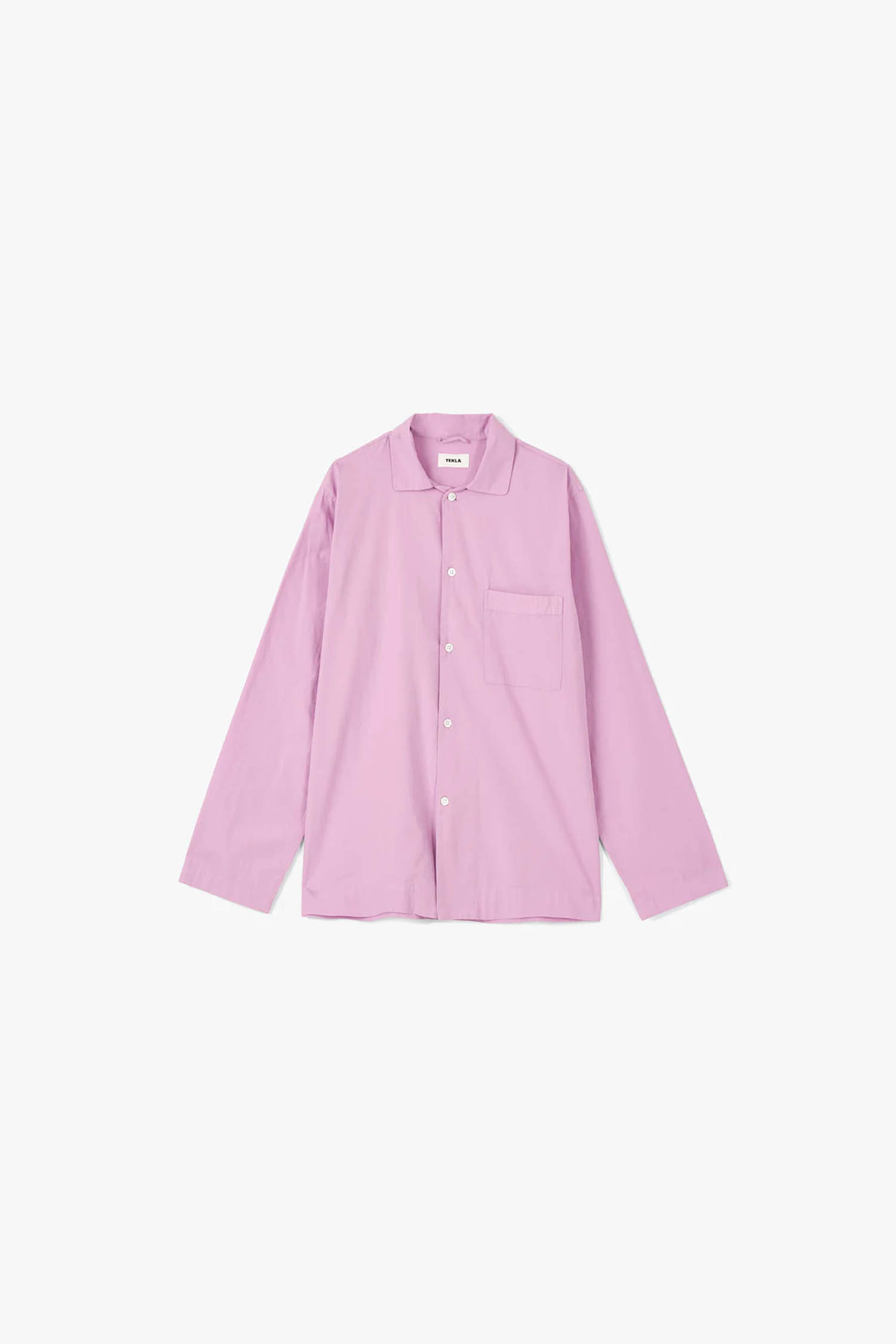 Tekla - 홈웨어 - (TEKLA) Poplin Long Sleeve Shirts - Purple Pink