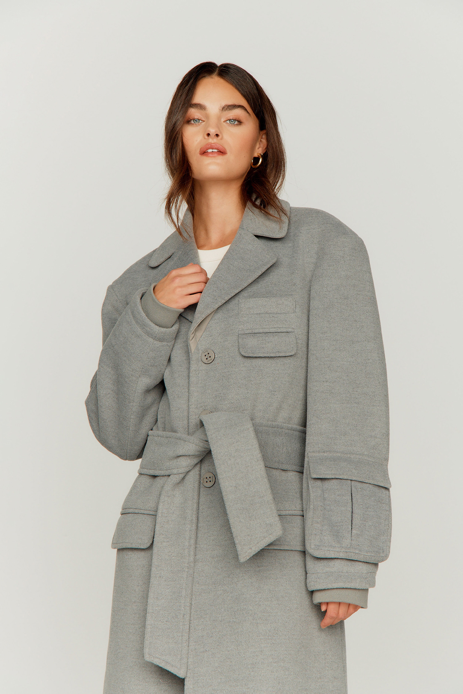 HOUSE OF SUNNY - 코트 - (House of Sunny) ACCENT OVERCOAT - VOL2426 SCHOOL GREY