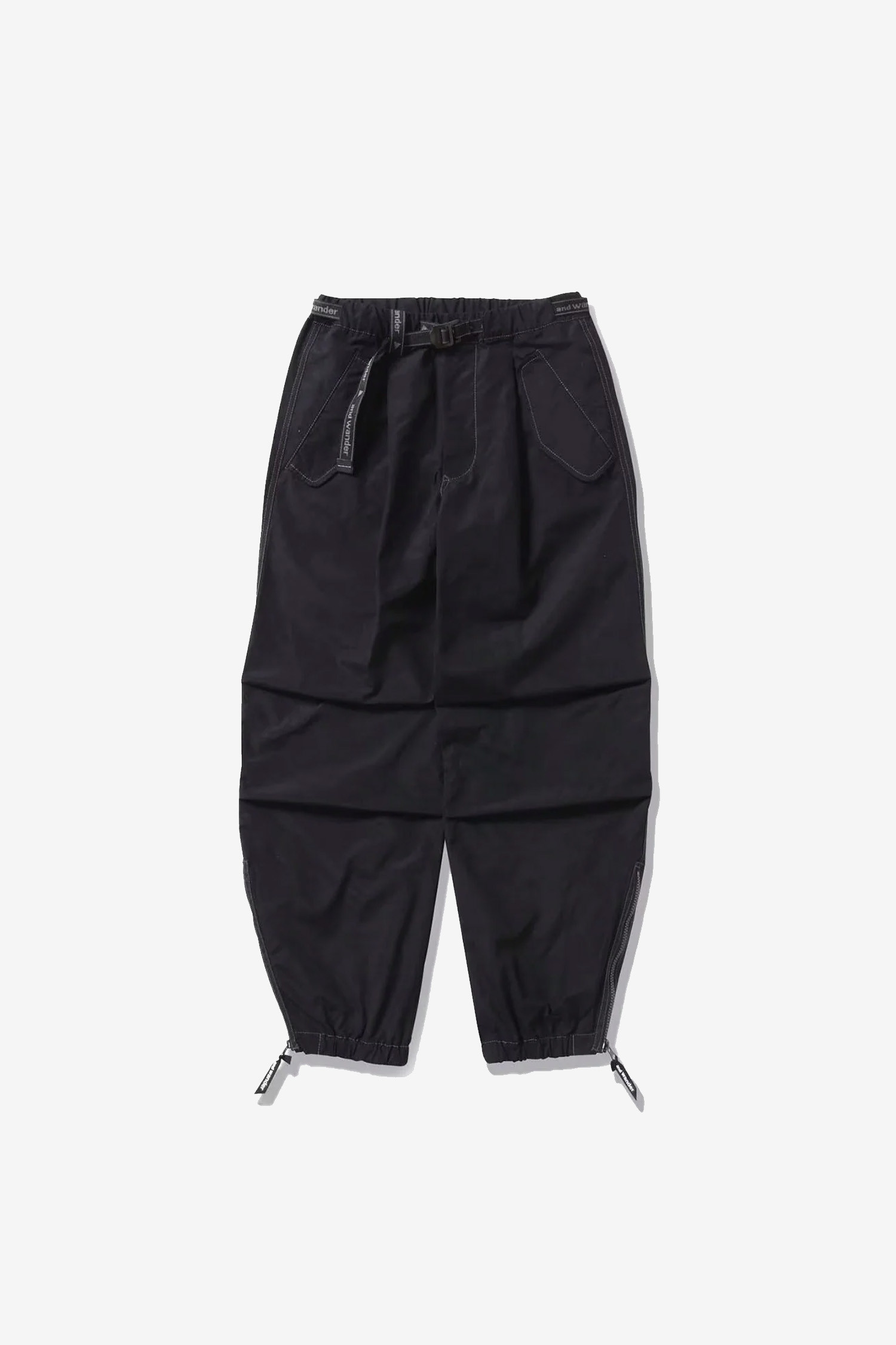 AND WANDER - 캐주얼팬츠 - (AND WANDER) high count cloth side zip hem pants - 5744282185 010 BLACK