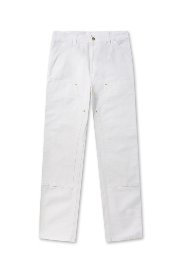 더블니 팬츠 - 왁스'는 워크웨어와 캐주얼 스타일을 넘나드는 남성용 바지입니다. 오가닉 코튼 소재로 제작되어 사계절 내내 착용 가능하며, 릴랙스 핏과 스트레이트 핏으로 편안함을 제공합니다. 무릎 부분의 이중 덧댐 처리, 트리플 스티칭으로 내구성을 높였으며, 툴 포켓과 해머 루프, 지퍼 플라이 디테일이 특징입니다. 허리선은 레귤러 웨이스트로 디자인되었으며, 무지 패턴의 왁스 컬러가 미니멀한 무드를 더합니다.
