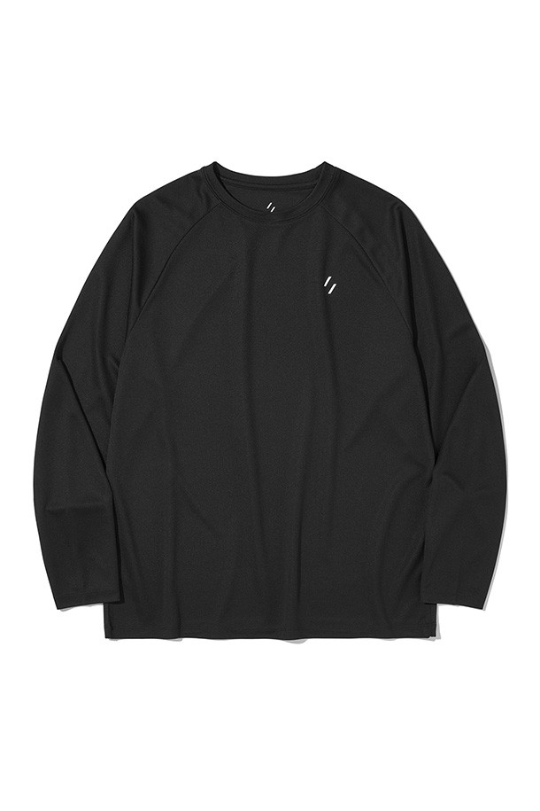 WELTER EXPERIMENT - 긴팔티셔츠 -  Brisa Raglan Long sleeves T-shirt - WBEUTL001 BLACK