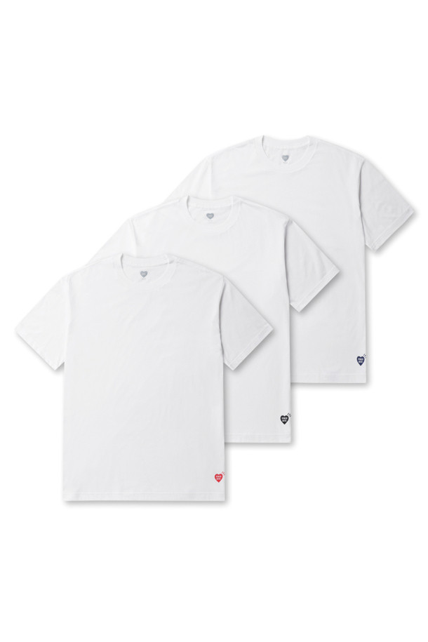 HUMAN MADE - 반팔티셔츠 - 3 PACK T-SHIRT SET - WHITE