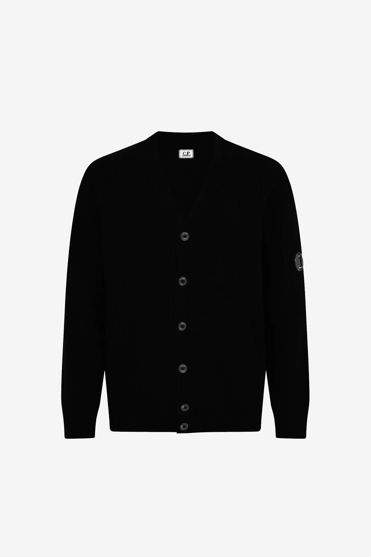 C.P COMPANY - 가디건 - (C.P. COMPANY) LAMBSWOOL GRS BUTTONED CARDIGAN - 17CMKN048A110149A BLACK