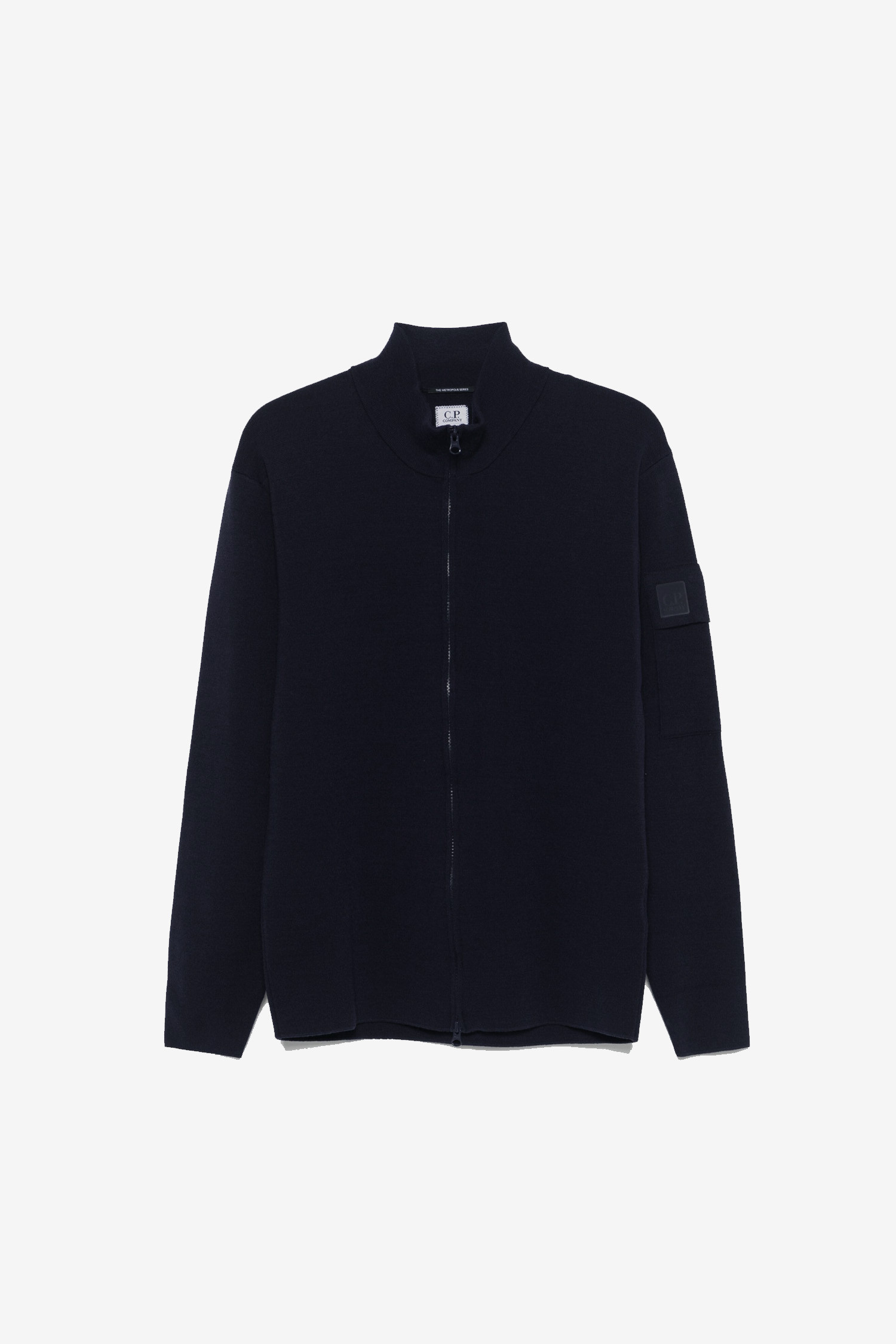 C.P COMPANY - 가디건 - (C.P. COMPANY) THE METROPOLIS SERIES EXTRAFINE MERINO WOOL ZIPPED CARDIGAN - 17CLKN013A005528A BLACK