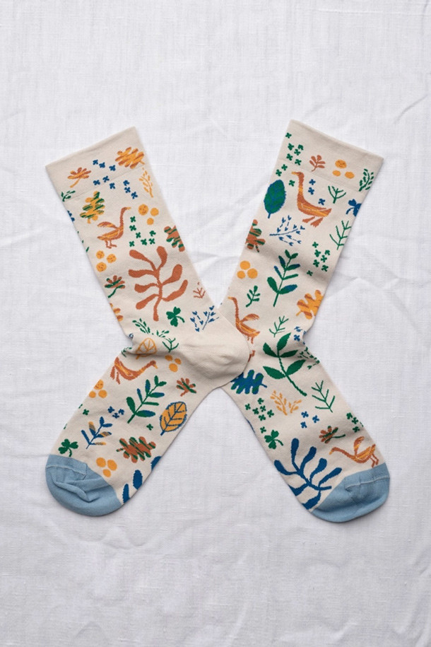 BONNE MAISON - 양말 - (BONNE MAISON) SEMIS SOCKS - GRIS CLAIR