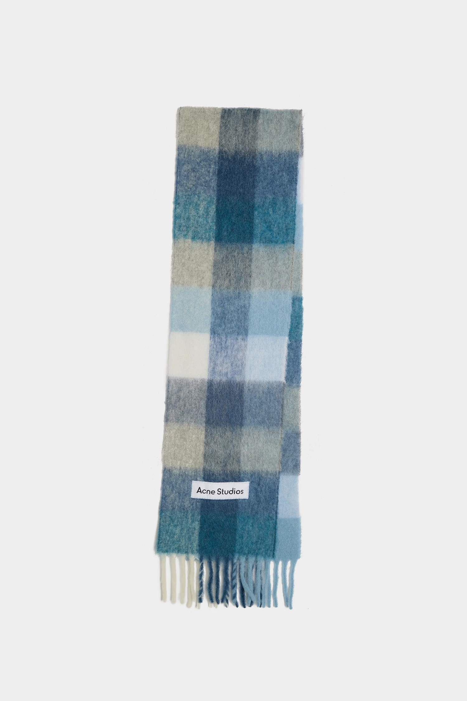 Acne Studios - 스카프/머플러 - (ACNE STUDIOS) MOHAIR CHECKED SCARF FN-UX-SCAR000115 INDIGO/GREY/LIGHT BLUE