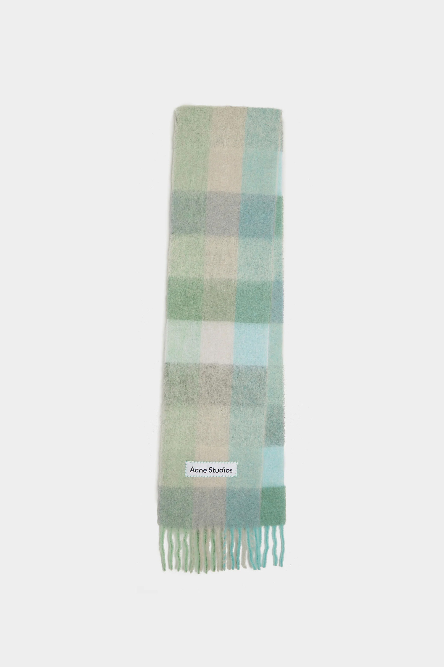 Acne Studios - 스카프/머플러 - (ACNE STUDIOS) MOHAIR CHECKED SCARF FN-UX-SCAR000115 TURQUOISE/GREY/MINT GREEN