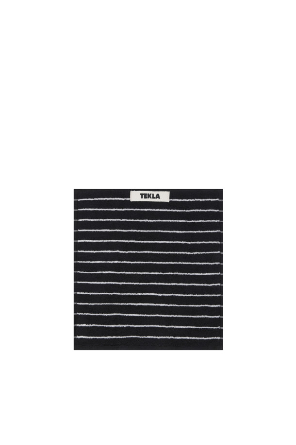 TEKLA - 욕실 - Terry Washcloth (Pin Strpes) 30X30 - Black Stripes