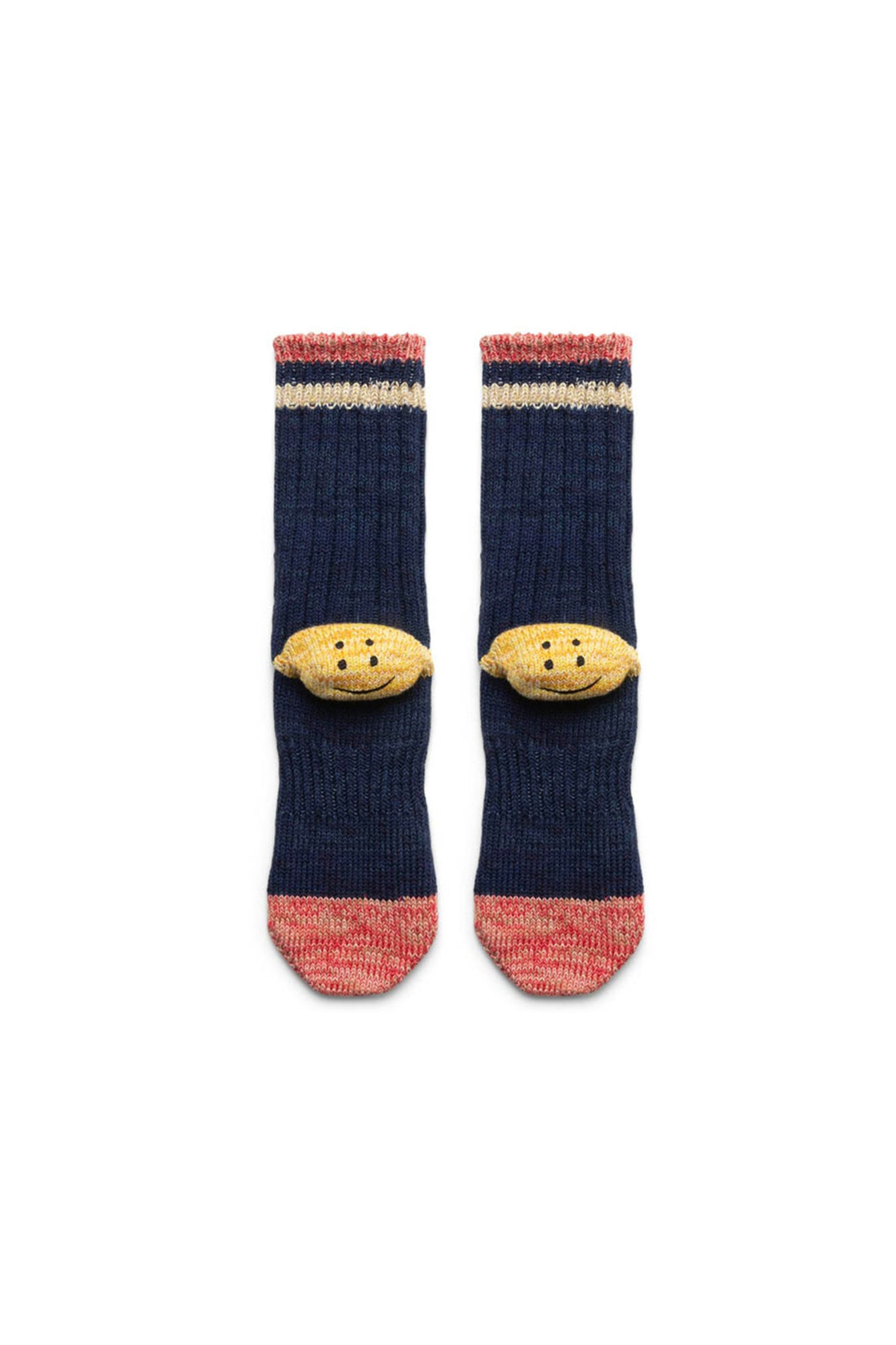 Kapital - 양말 - (KAPITAL) 60 Yarns Ivy Rainbowy Happy Heel Hold Sock - EK-1364XS Navy