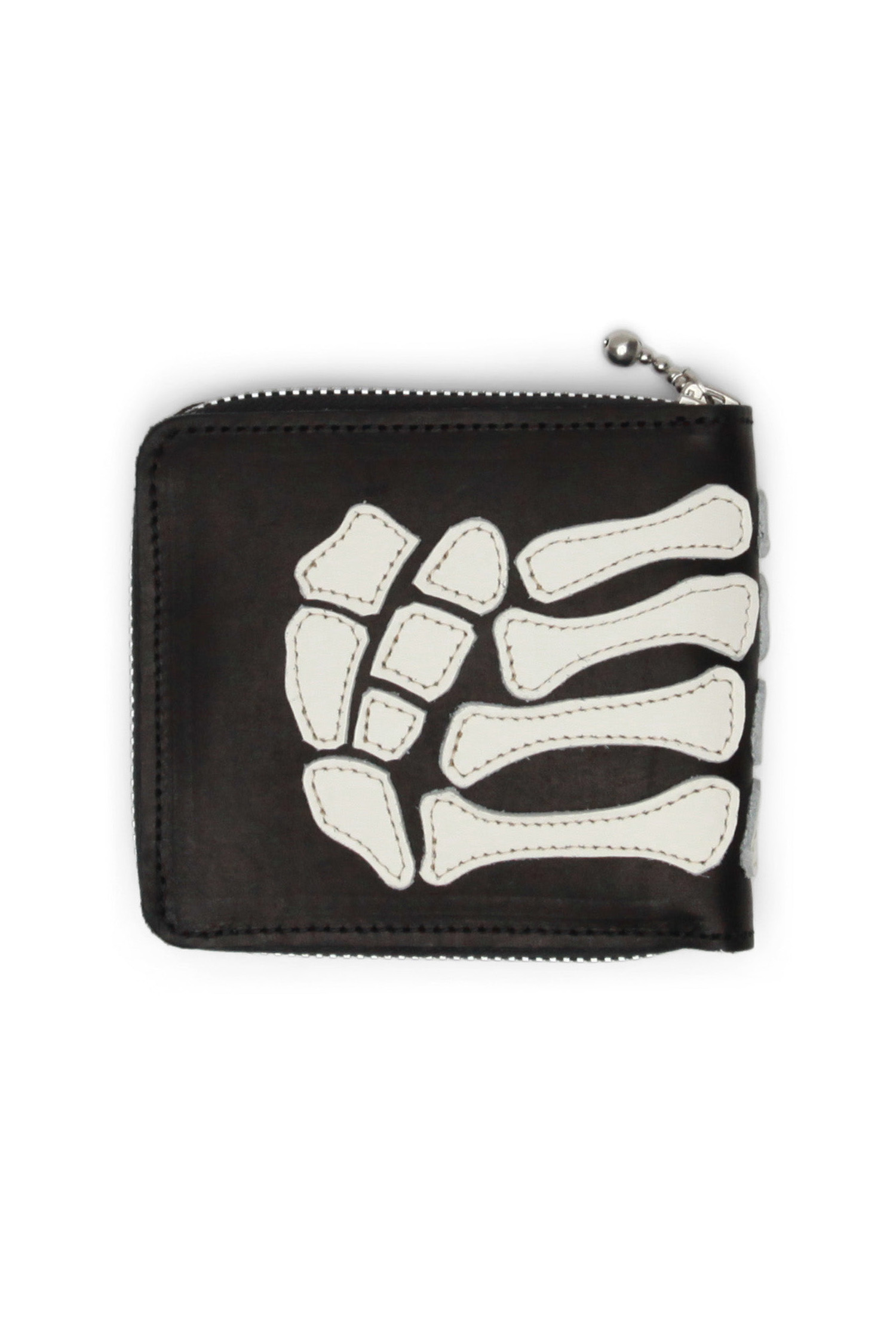 Kapital - 지갑 - (KAPITAL) Thumb-Up Bone Hand Zip Wallet - EK-1648XG Black