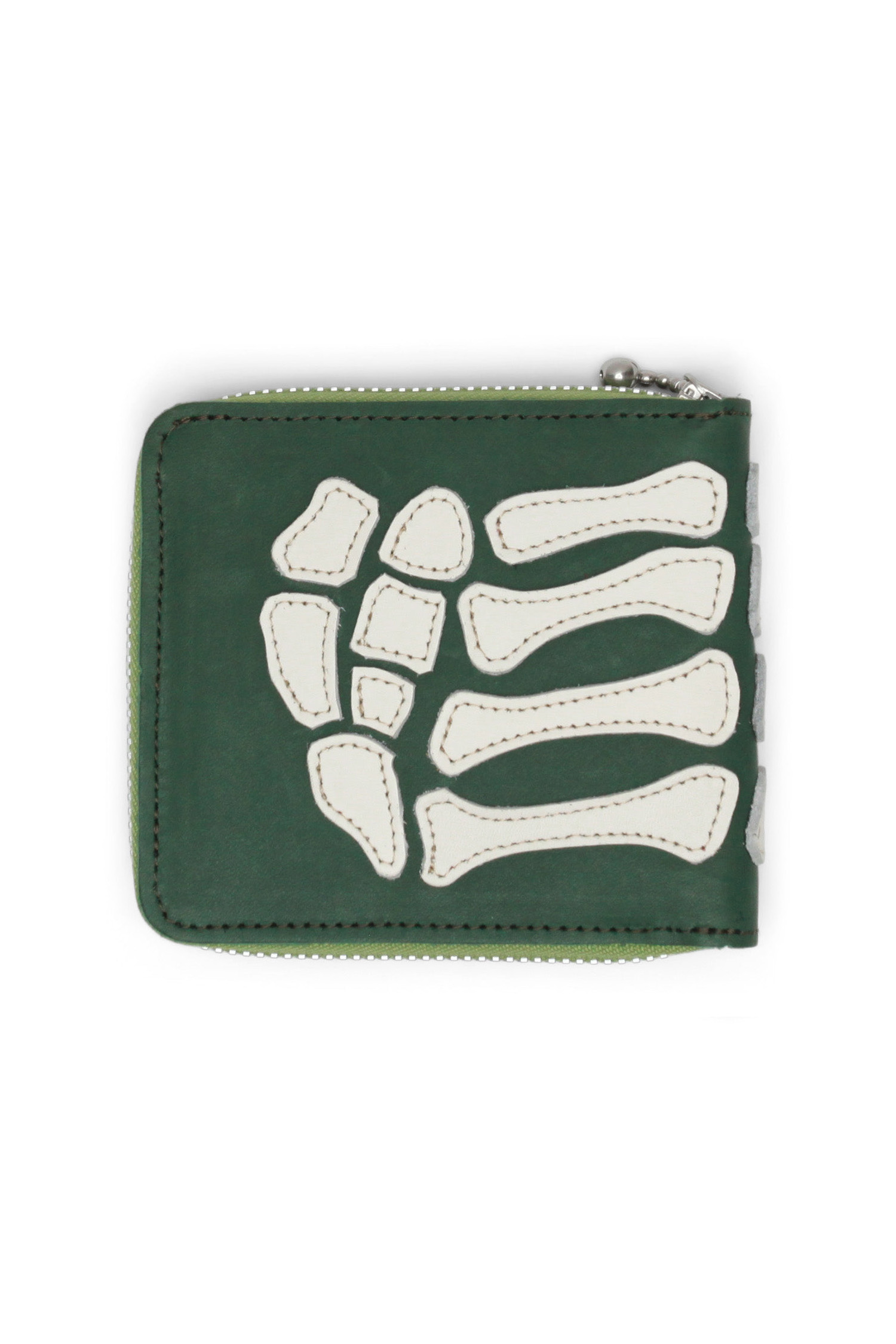 Kapital - 지갑 - (KAPITAL) Thumb-Up Bone Hand Zip Wallet - EK-1648XG Green