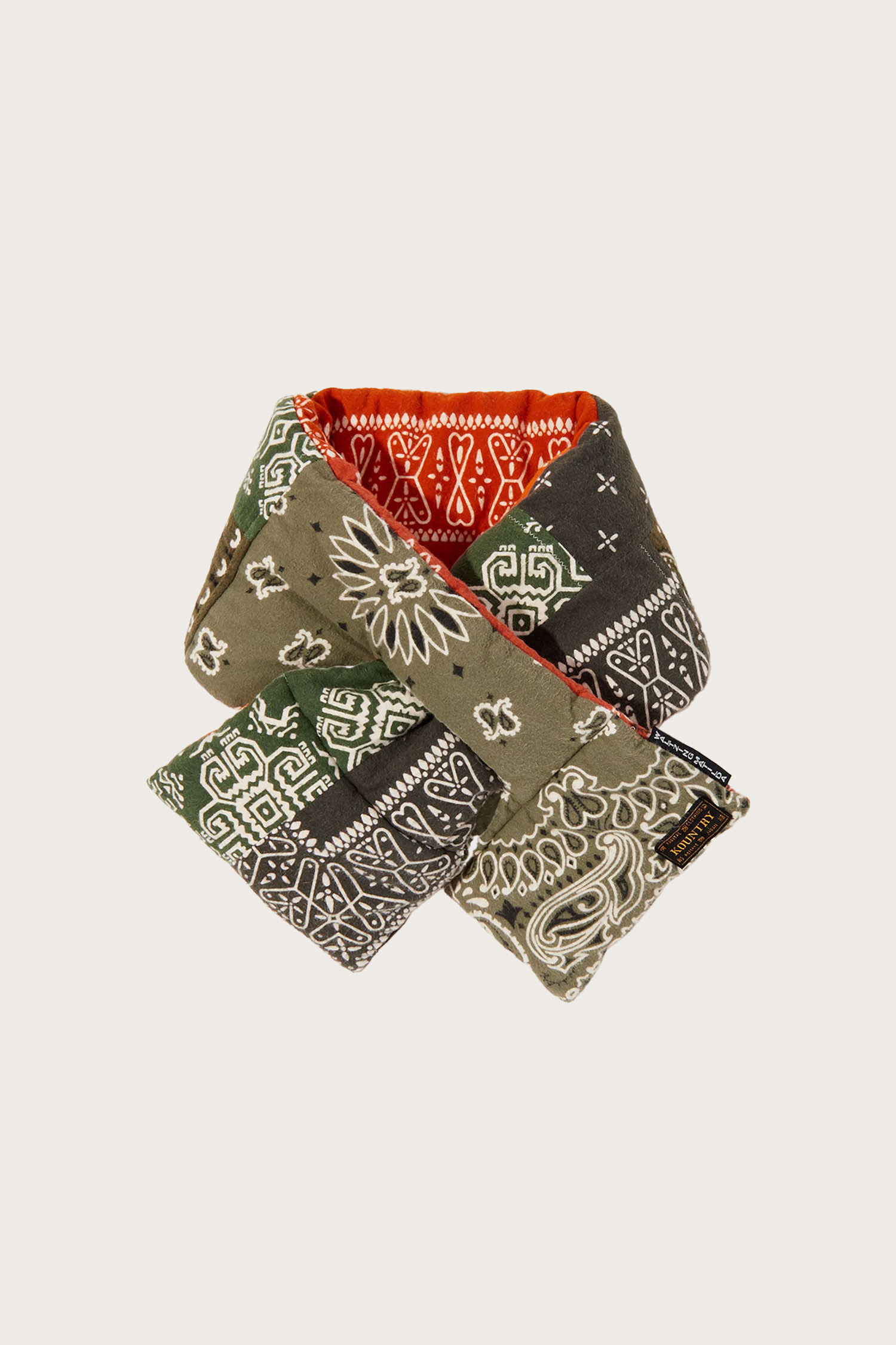 Kapital - 스카프/머플러 - (KAPITAL) Flannel Reversible Bandana Kesa Scarf - EK-1346XM Khaki