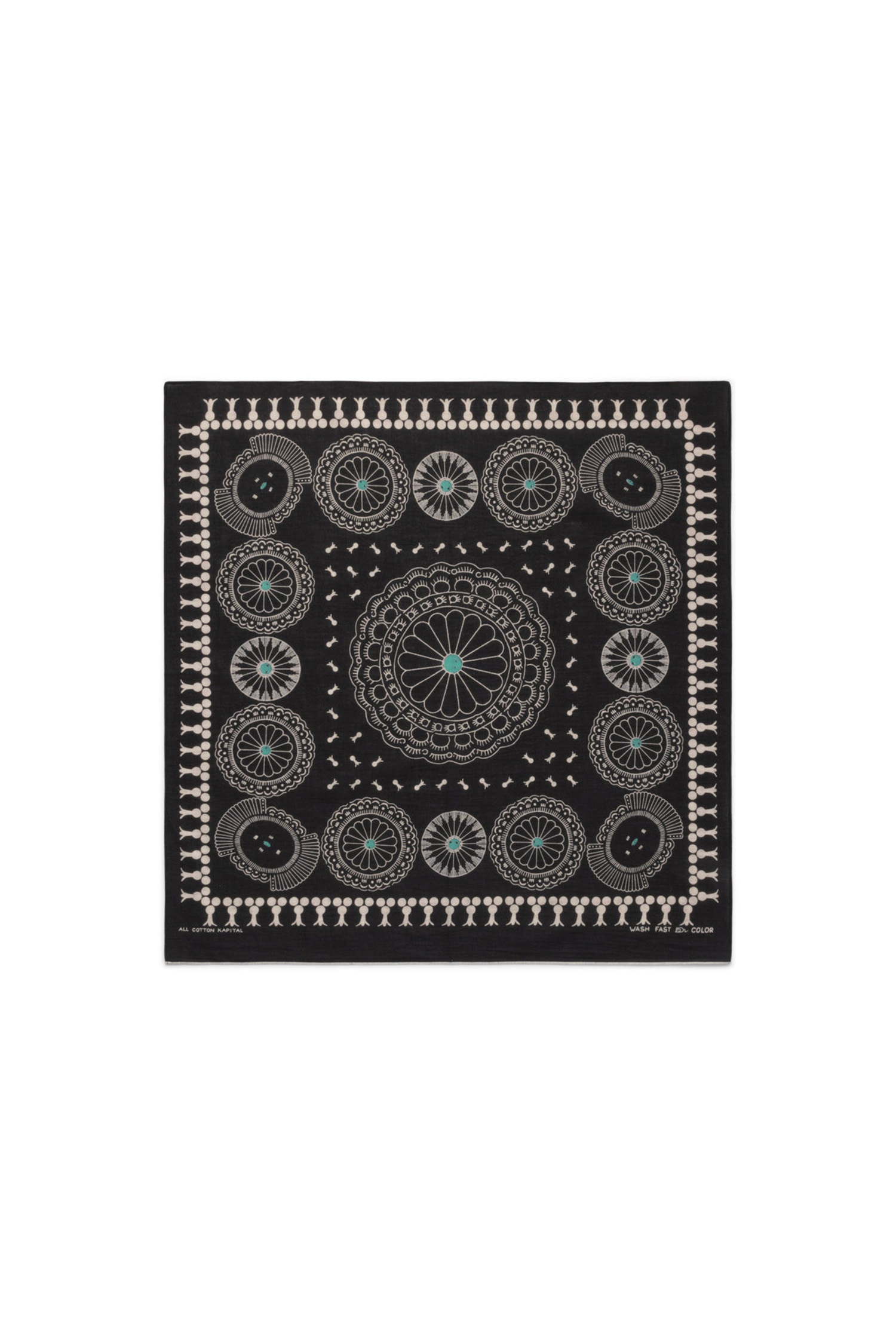 Kapital - 스카프/머플러 - (KAPITAL) Fastcolor Selvedge Bandanna Concho - EK-1040BA Black