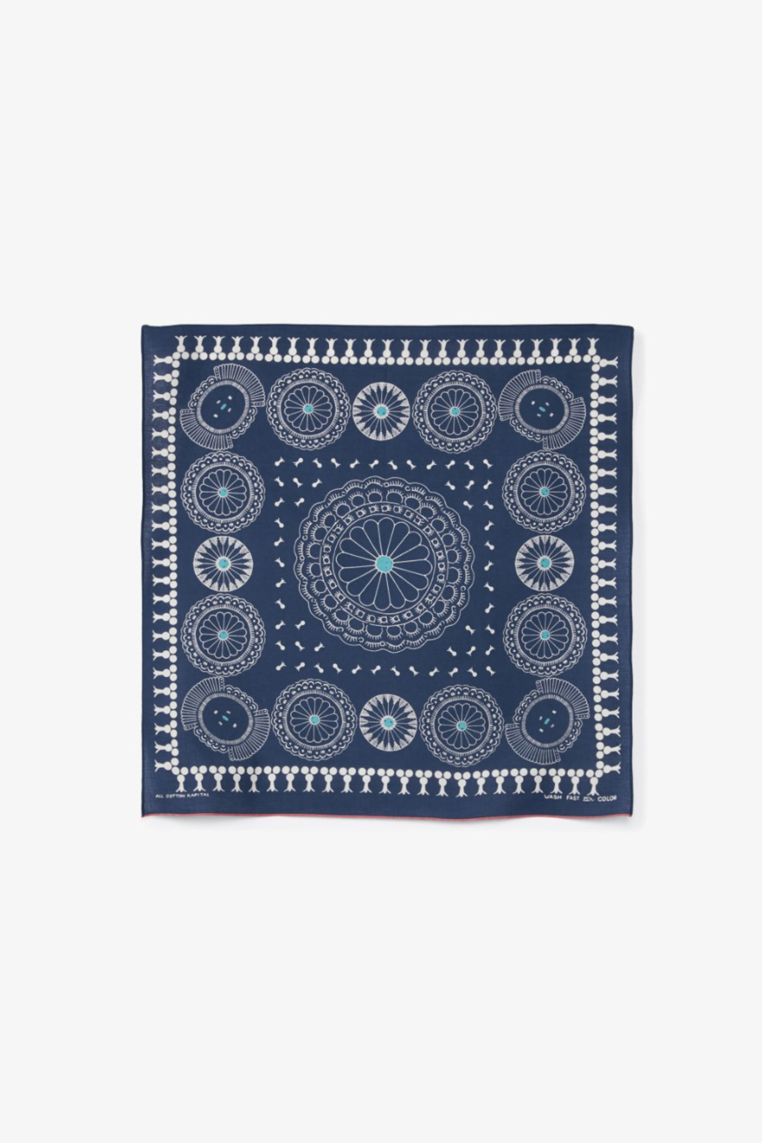 Kapital - 스카프/머플러 - (KAPITAL) Fastcolor Selvedge Bandanna Concho - EK-1040BA Navy