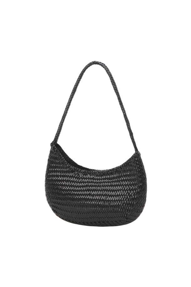 NOVA LUNA (노바 루나) - BLACK 숄더백은 소가죽과 버팔로 가죽을 혼합하여 제작된 여성용 미디엄 사이즈 가방입니다. 블랙 컬러의 무지 디자인이며, 반원 형태의 세련된 실루엣을 자랑합니다. 우븐 핸들과 세인트 크리스토퍼 메달 참 장식이 돋보이며, 핸드메이드로 제작되어 고급스러움을 더합니다. 자석형 잠금 방식과 안감 없는 오픈 탑 디자인으로 실용성을 높였으며, 일상적인 용도로 활용하기 좋습니다. 루나 메짜의 컴팩트 버전으로 클래식, 미니멀, 시크 스타일을 즐겨 입는 분들께 추천합니다.
