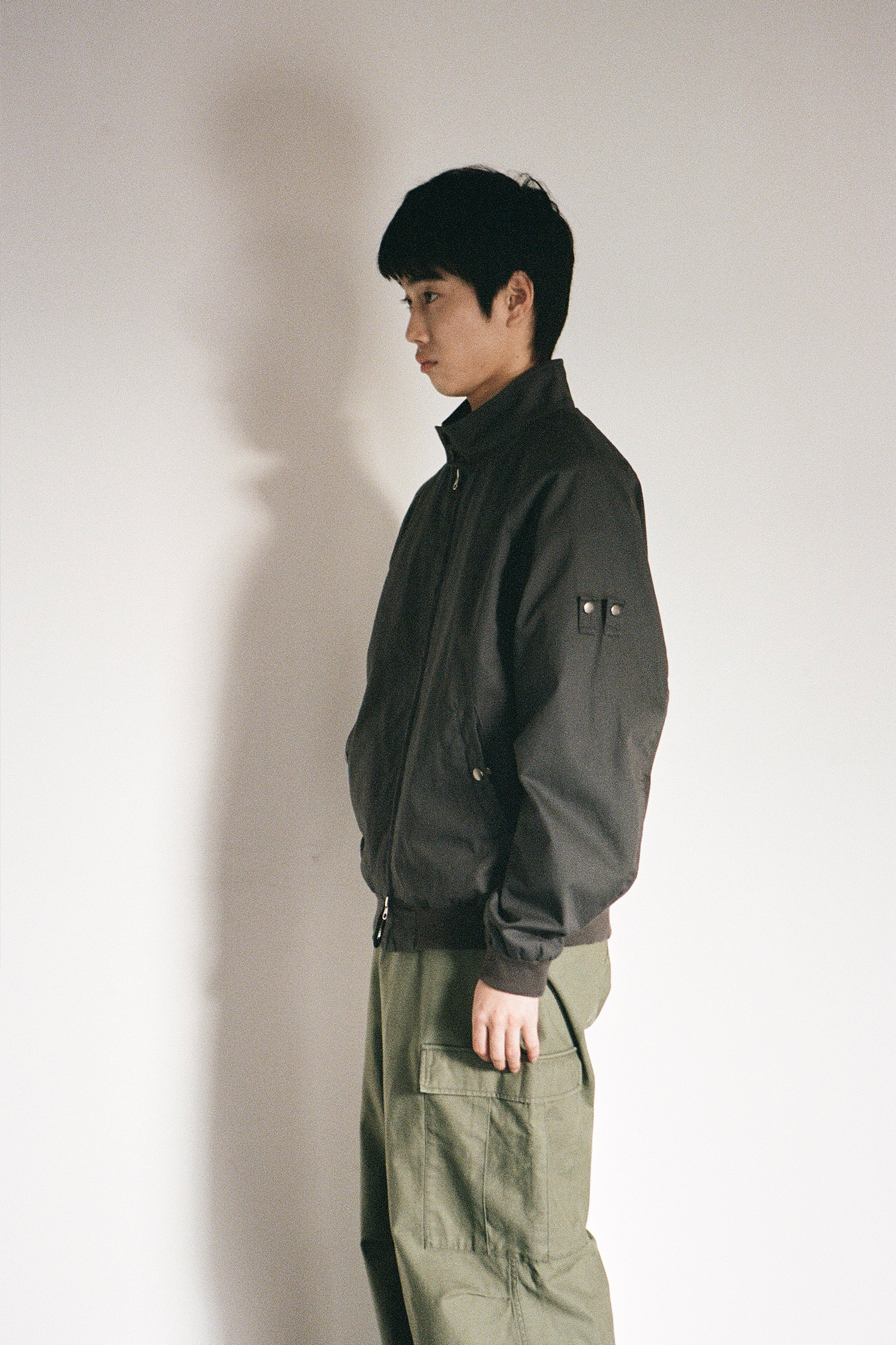 OURSELVES - 블루종/점퍼 - (OURSELVES) Micro Herrington Jacket - Charcoal