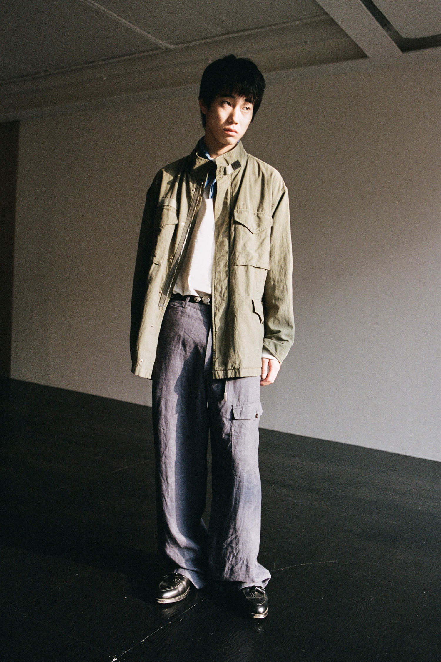 OURSELVES - 사파리/필드자켓 - (OURSELVES) Powder Washed M-65 Field Jacket - Olive