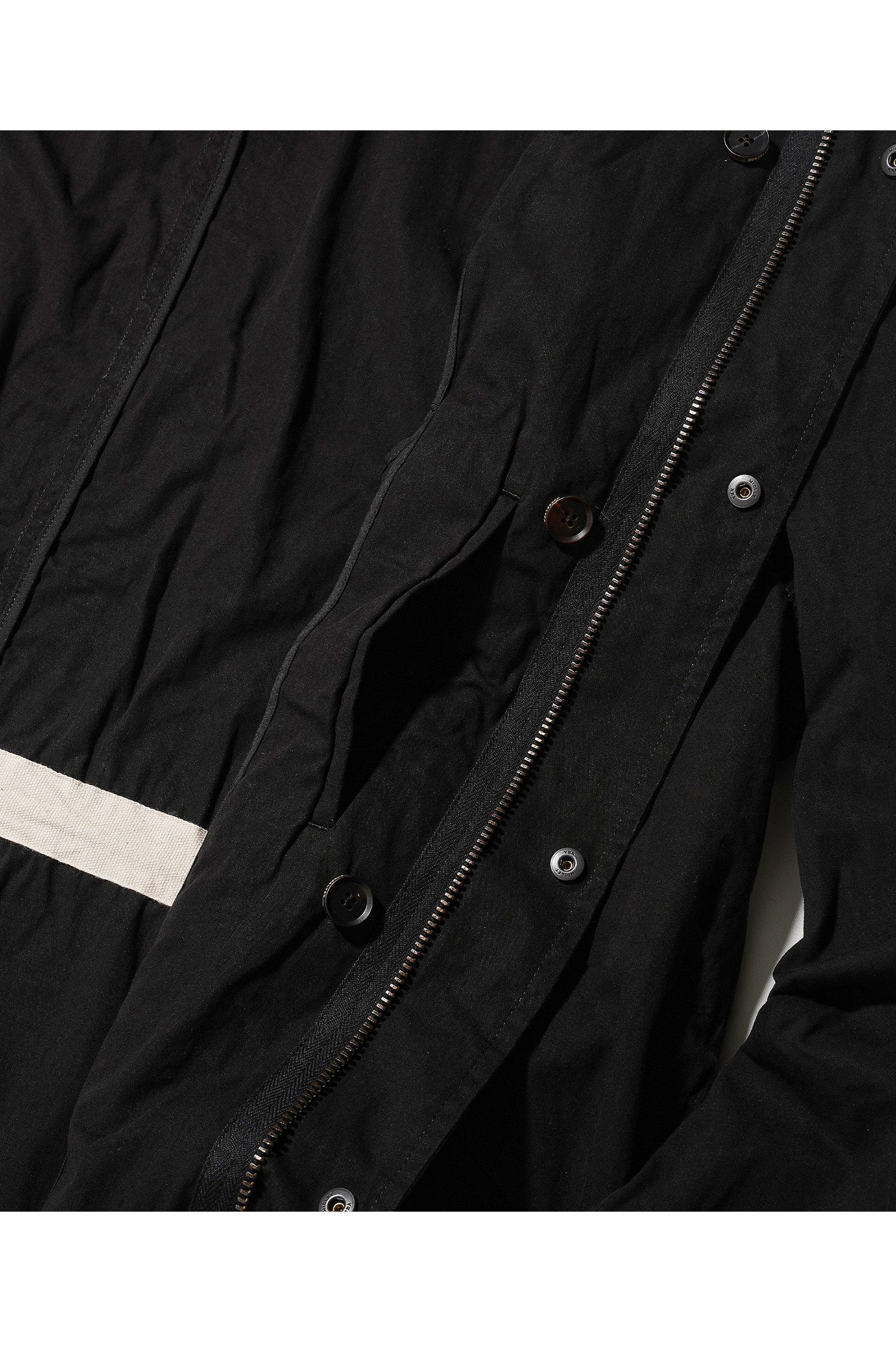 OURSELVES - 사파리/필드자켓 - (OURSELVES) Washed Cotton Mods Parka Black