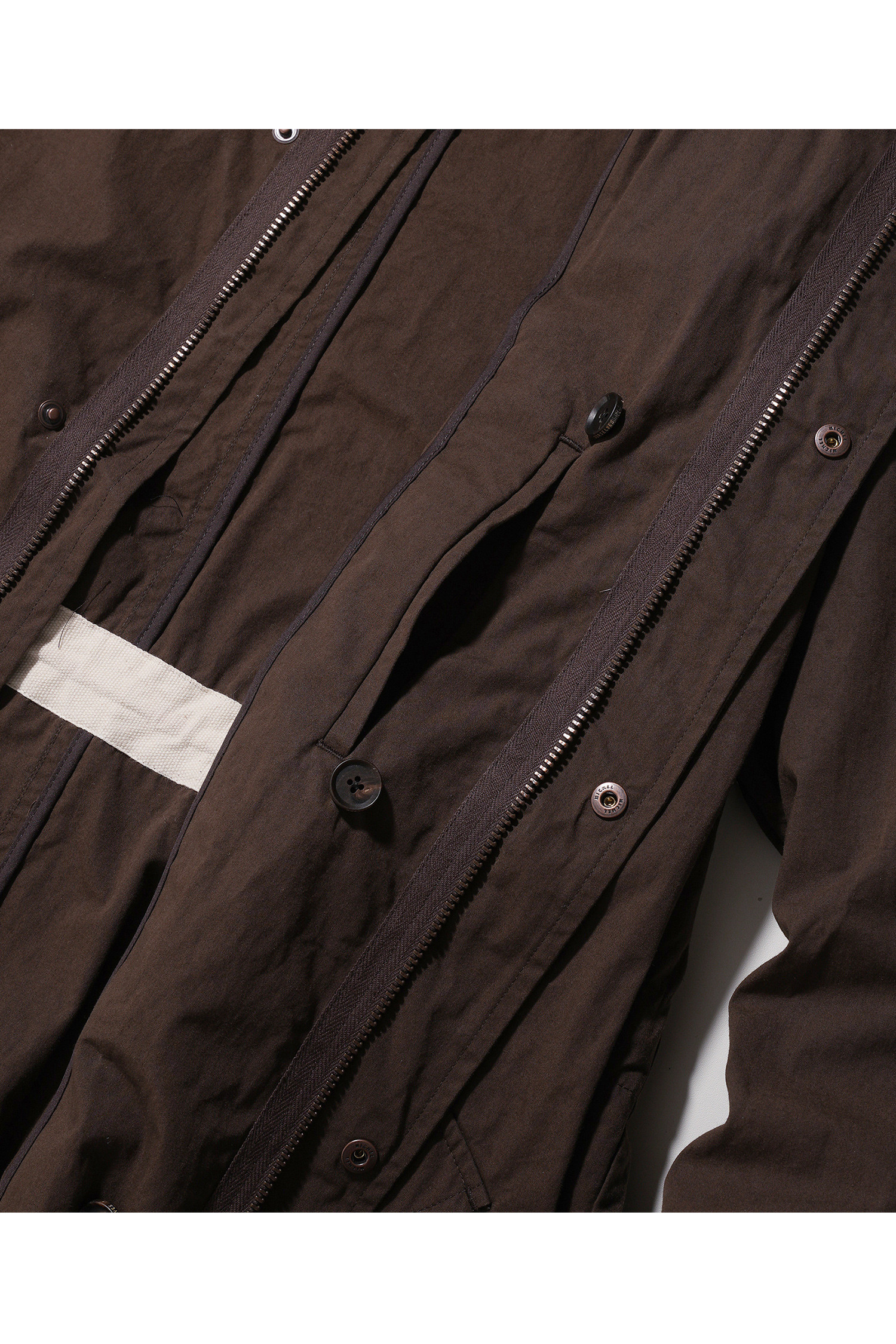 OURSELVES - 사파리/필드자켓 - (OURSELVES) Washed Cotton Mods Parka Brown