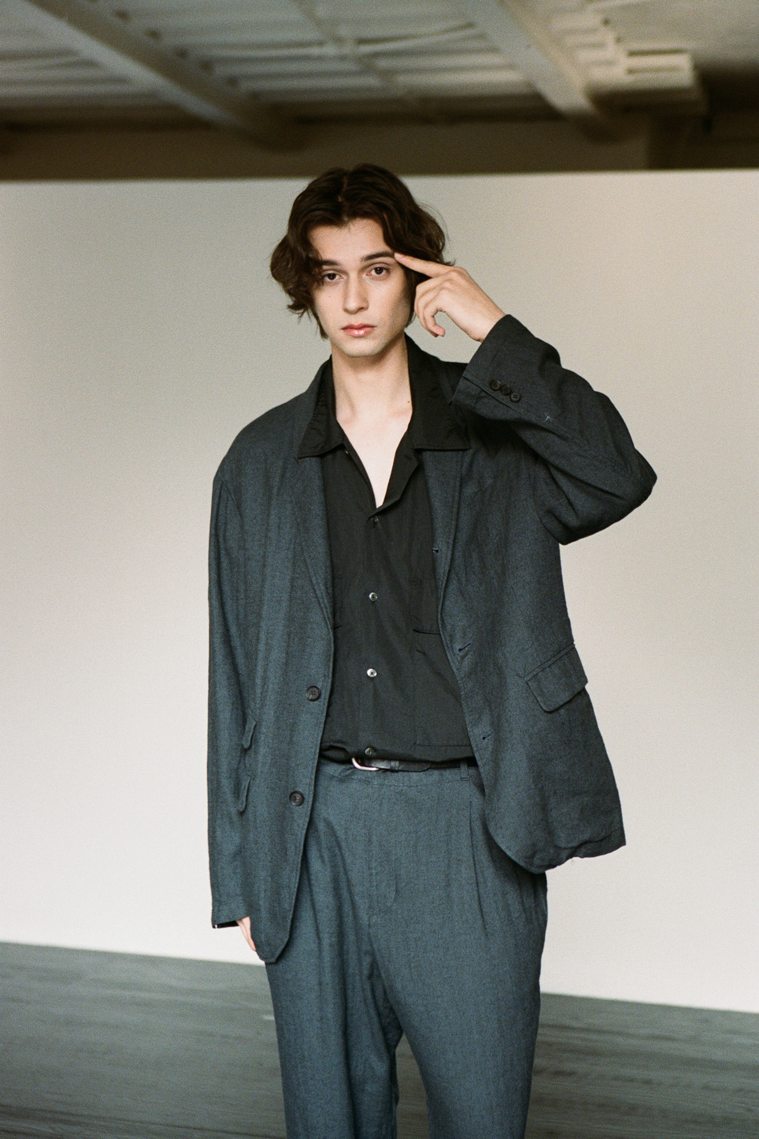 OURSELVES - 수트/블레이저자켓 - (OURSELVES) Harringbone L/C Slumber Jacket Charcoal