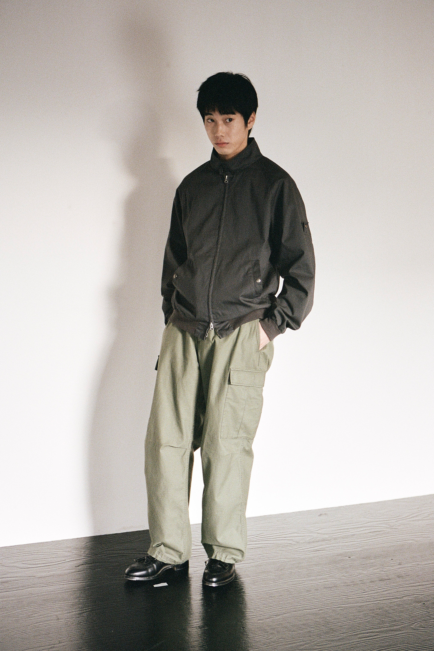 OURSELVES - 블루종/점퍼 - (OURSELVES) Micro Herrington Jacket - Charcoal