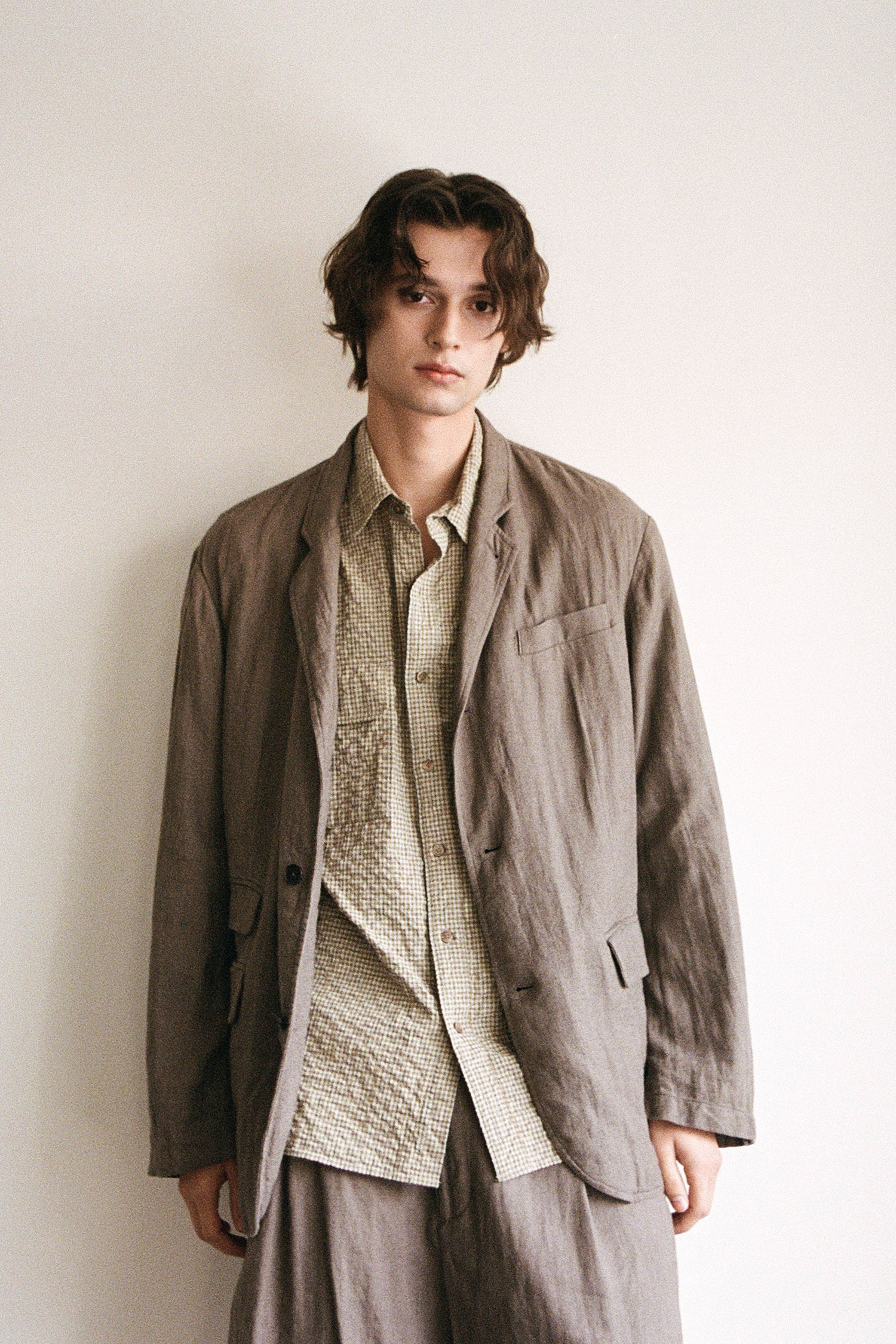 OURSELVES - 수트/블레이저자켓 - (OURSELVES) Harringbone L/C Slumber Jacket Mocha