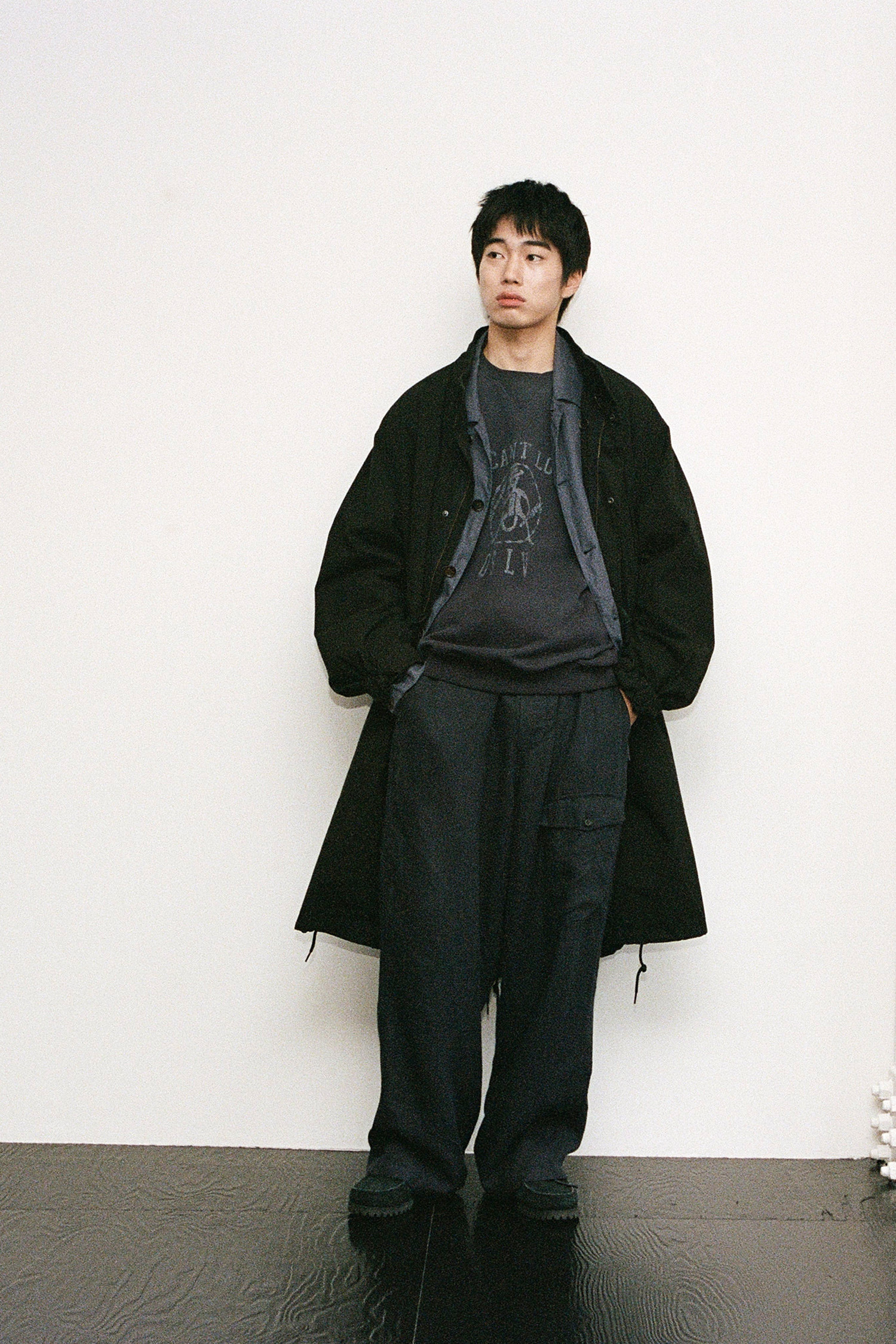 OURSELVES - 사파리/필드자켓 - (OURSELVES) Washed Cotton Mods Parka Black