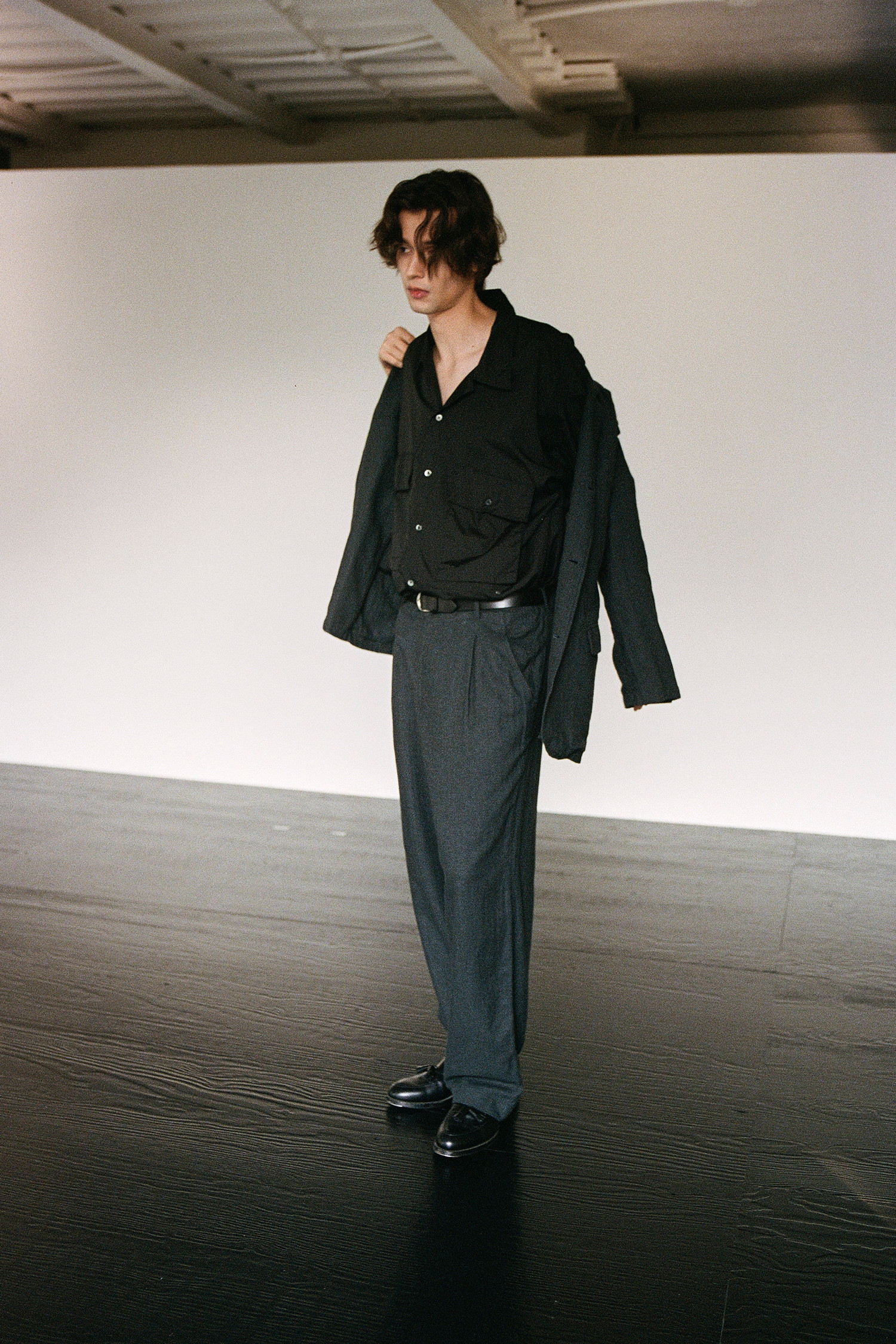 OURSELVES - 수트/블레이저자켓 - (OURSELVES) Harringbone L/C Slumber Jacket Charcoal